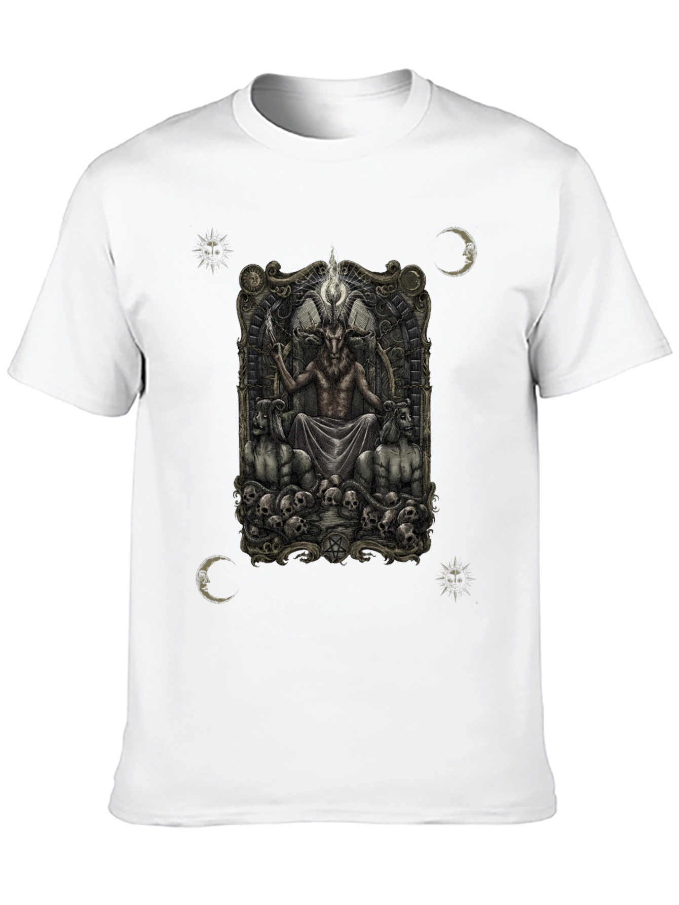 Baphomet Throne Graphic Tee - Dark Occult Style
