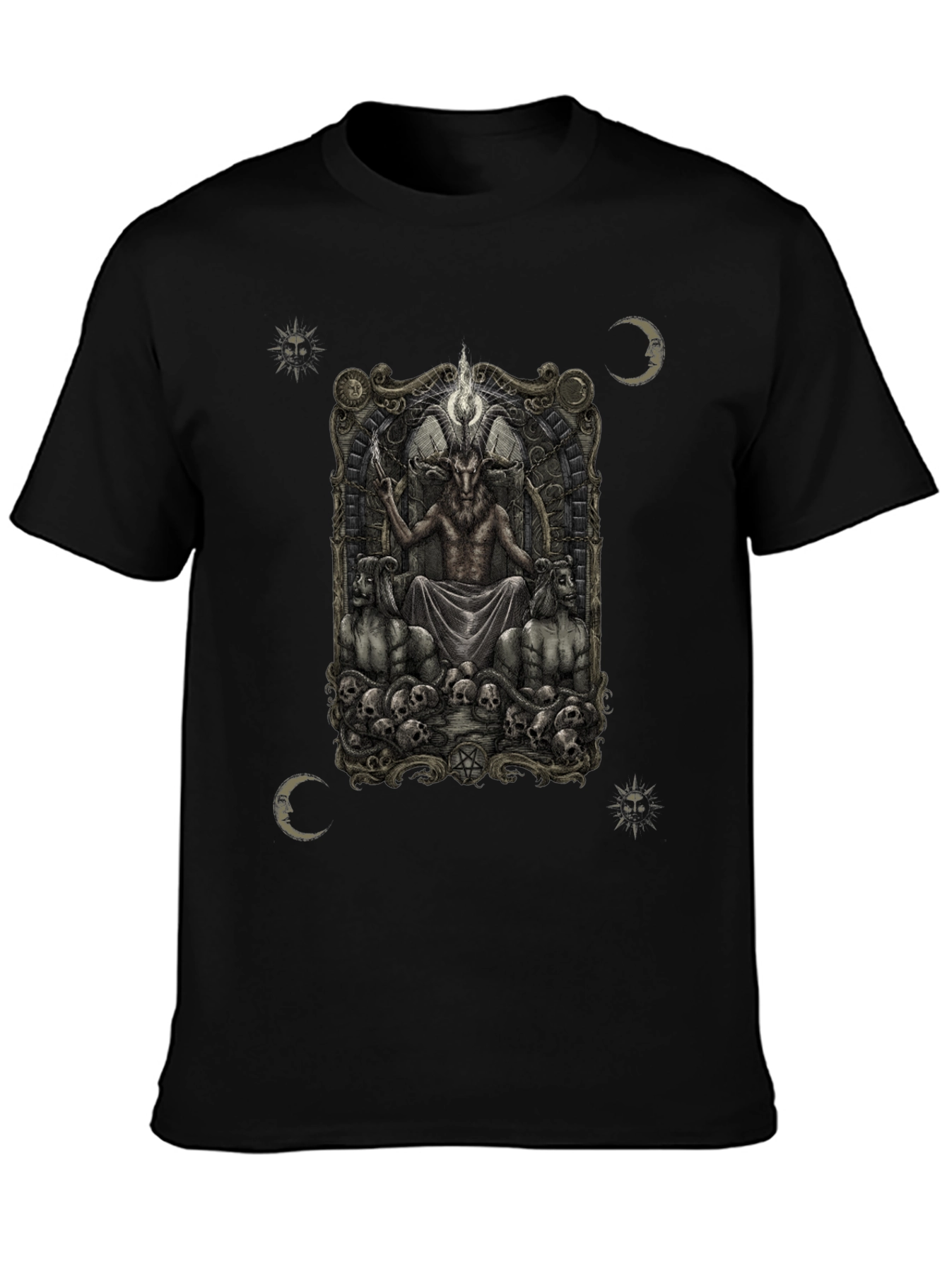 Baphomet Throne Graphic Tee - Dark Occult Style
