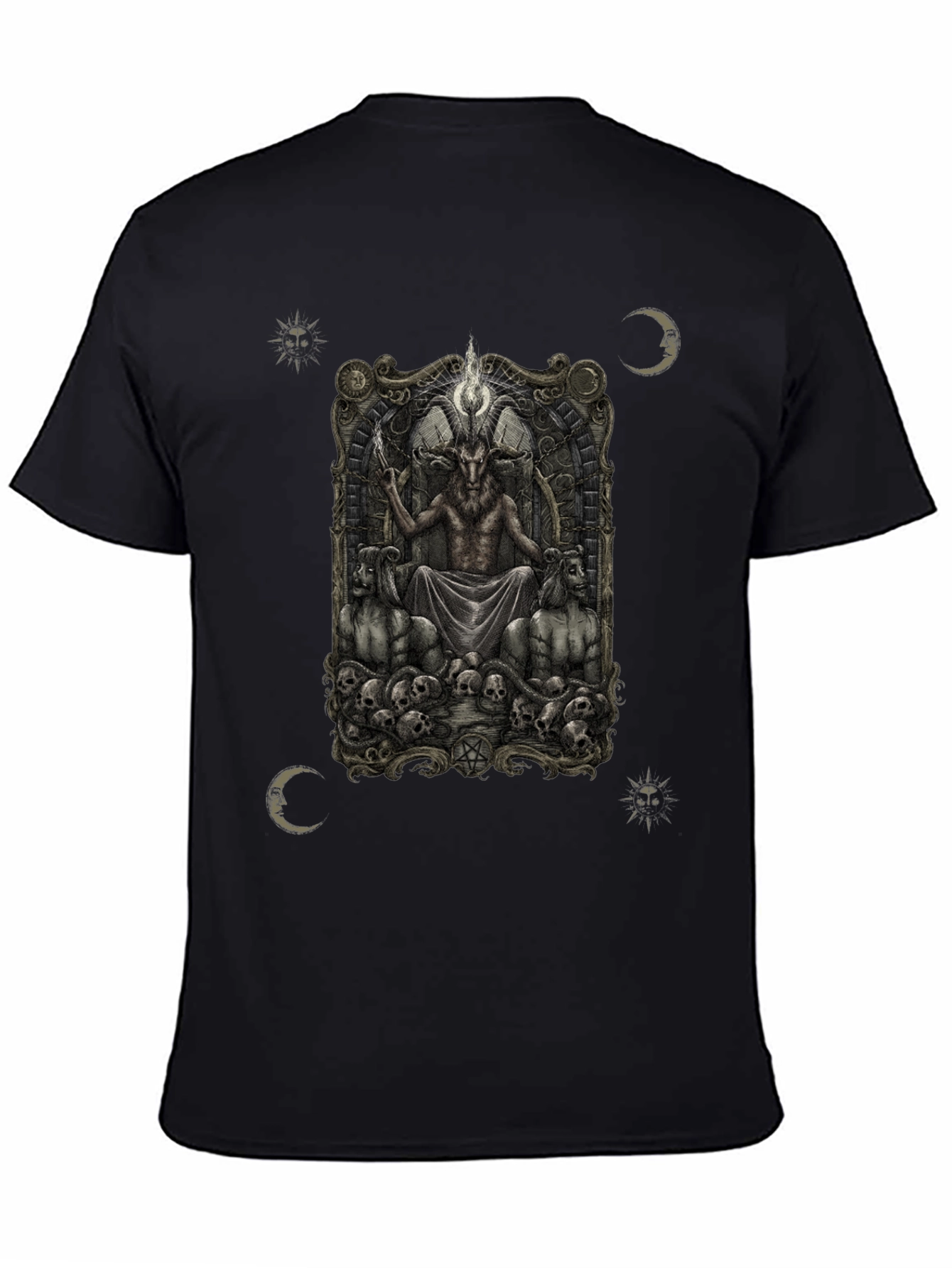 Baphomet Throne Graphic Tee - Dark Occult Style