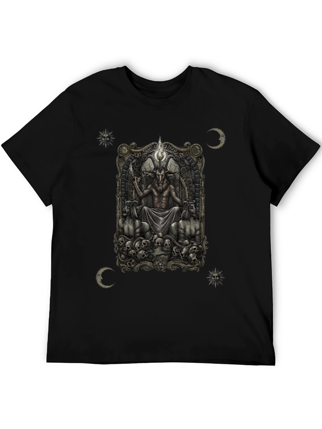 Baphomet Throne Graphic Tee - Dark Occult Style