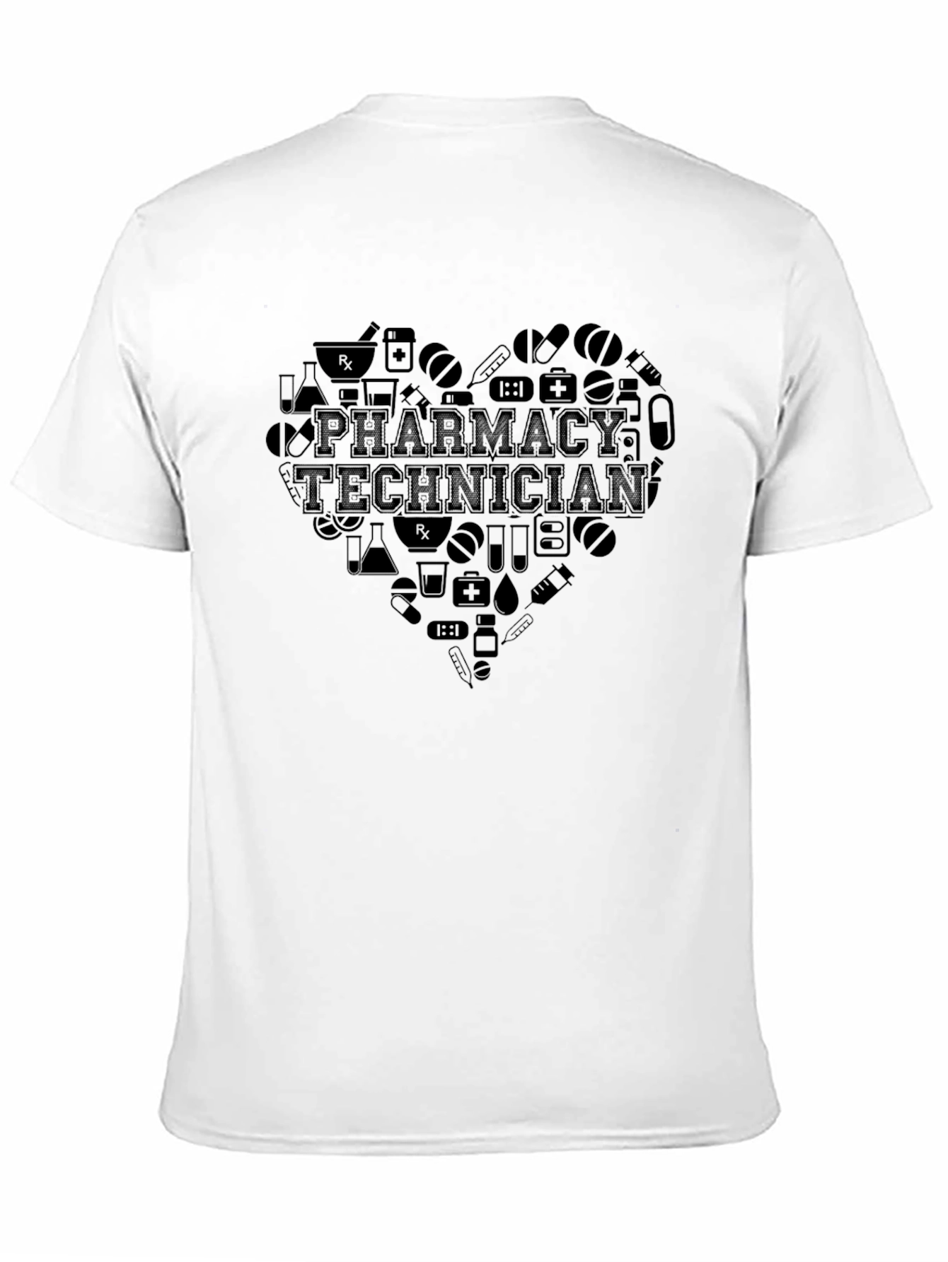 Pharmacy Technician Heart T-Shirt - Black