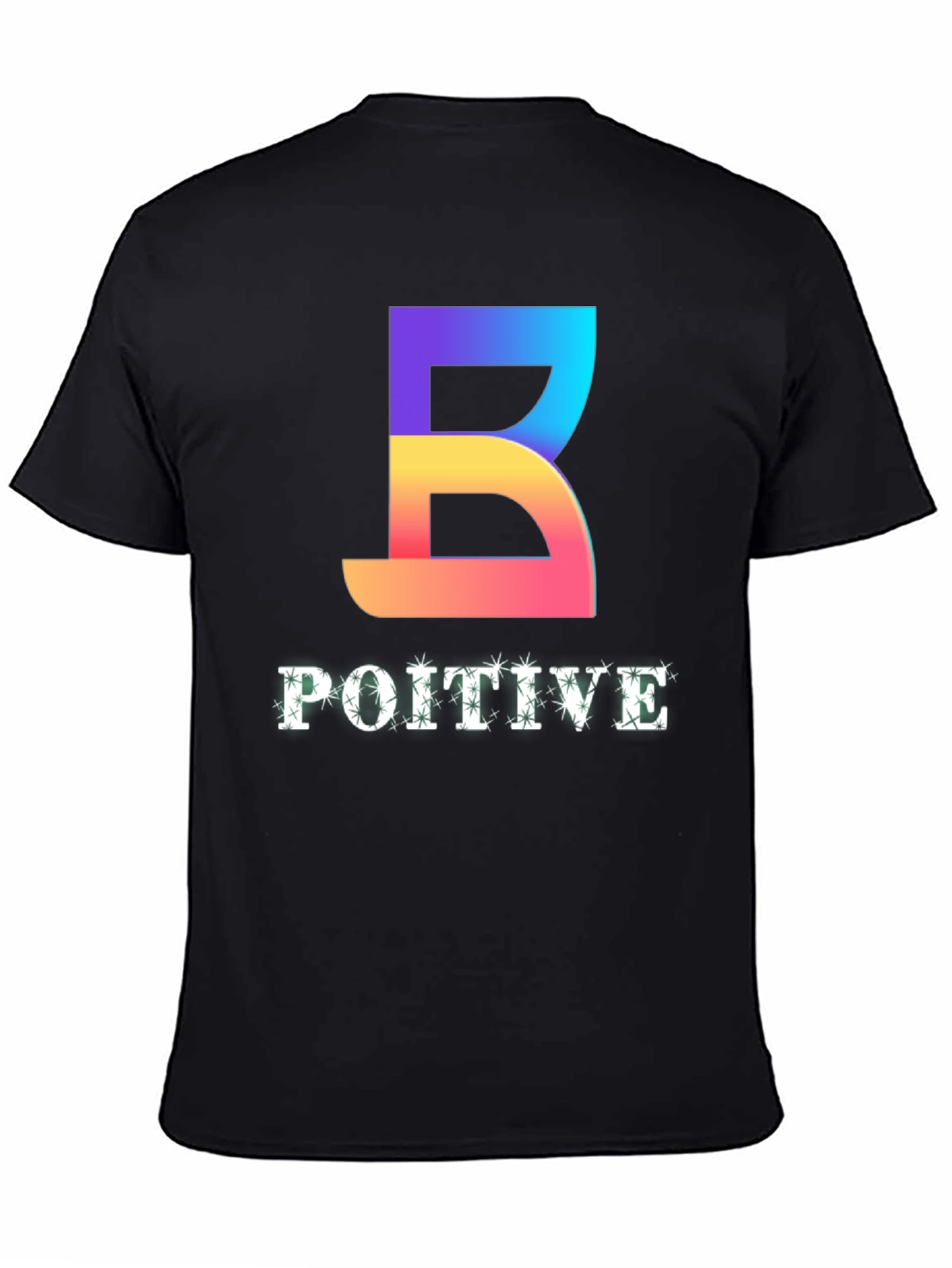 Positive Vibes Tee - Gradient B Graphic Black T-Shirt