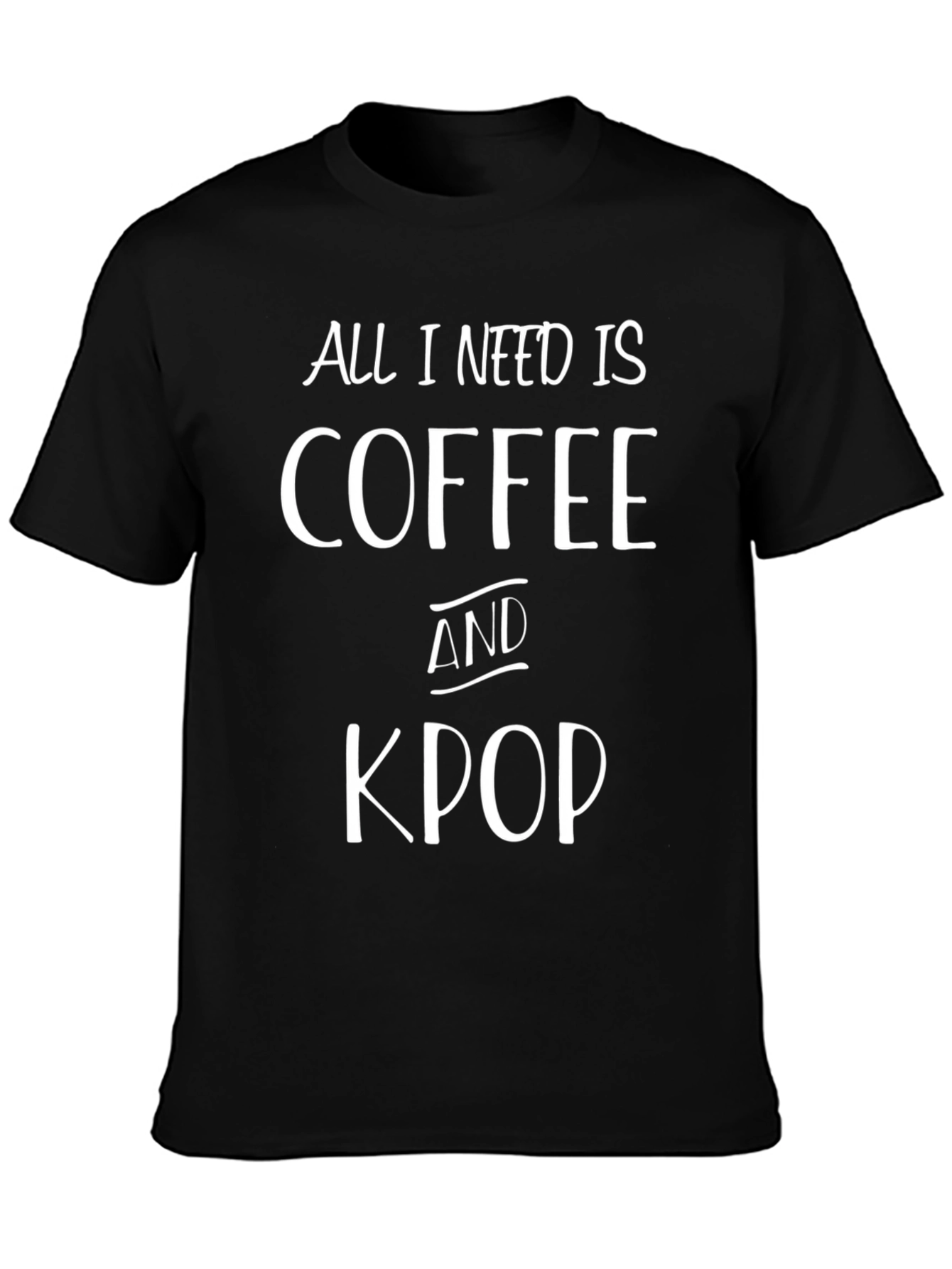Coffee and Kpop Black T-Shirt