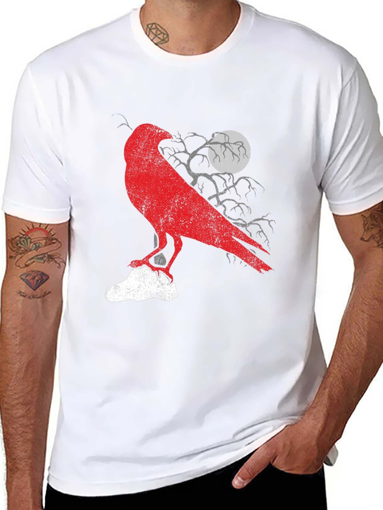 Raven Graphic Tee - Mens Black Cotton T-Shirt