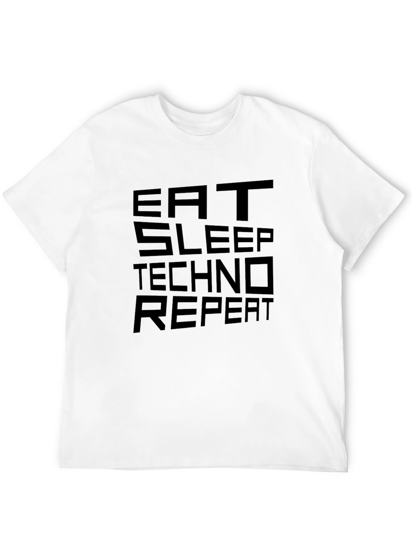 Eat Sleep Techno Repeat Black Graphic Tee