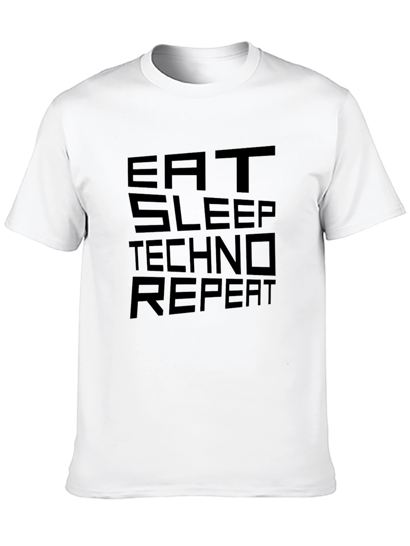 Eat Sleep Techno Repeat Black Graphic Tee