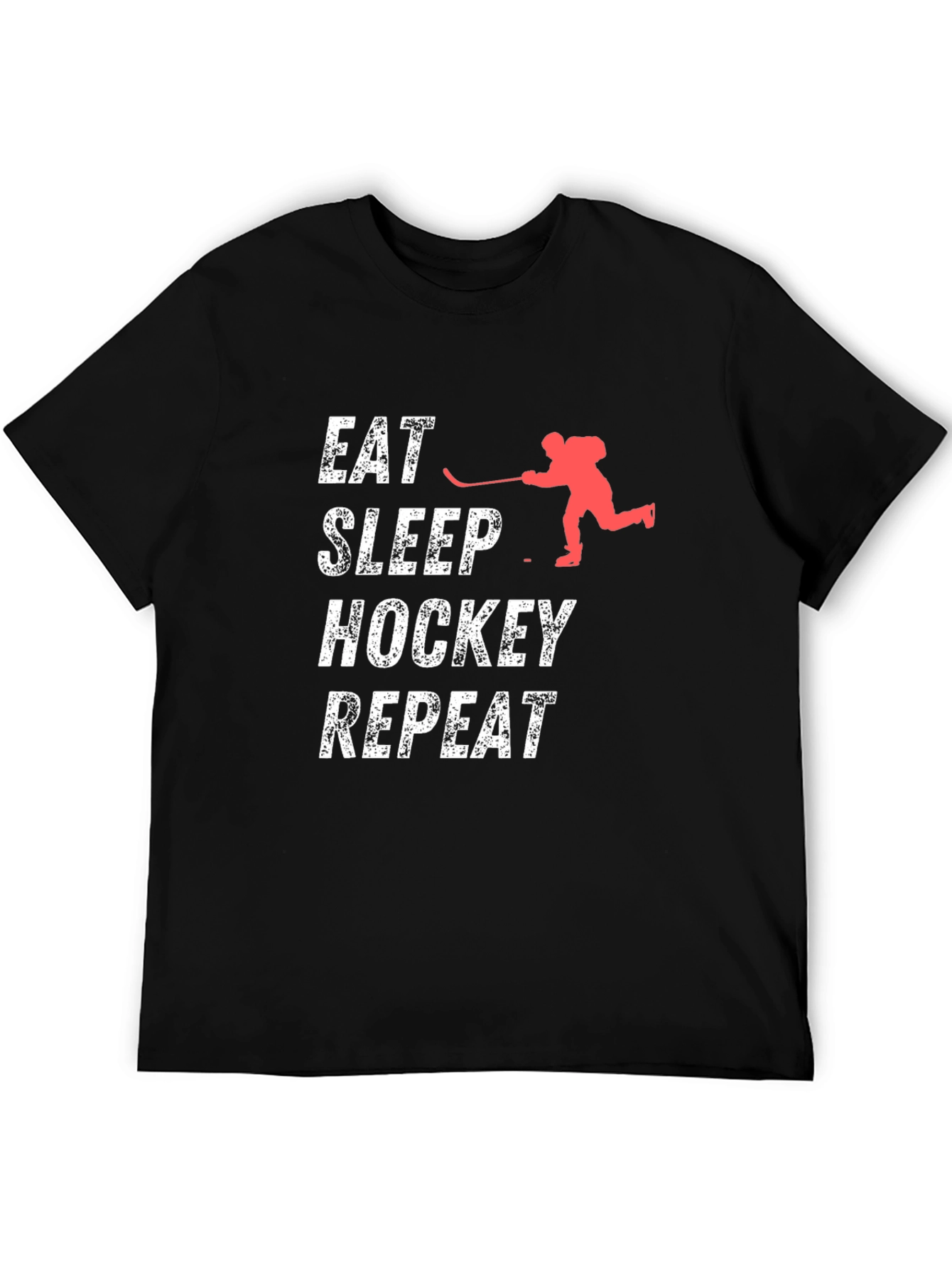 Eat Sleep Hockey Repeat Black T-Shirt