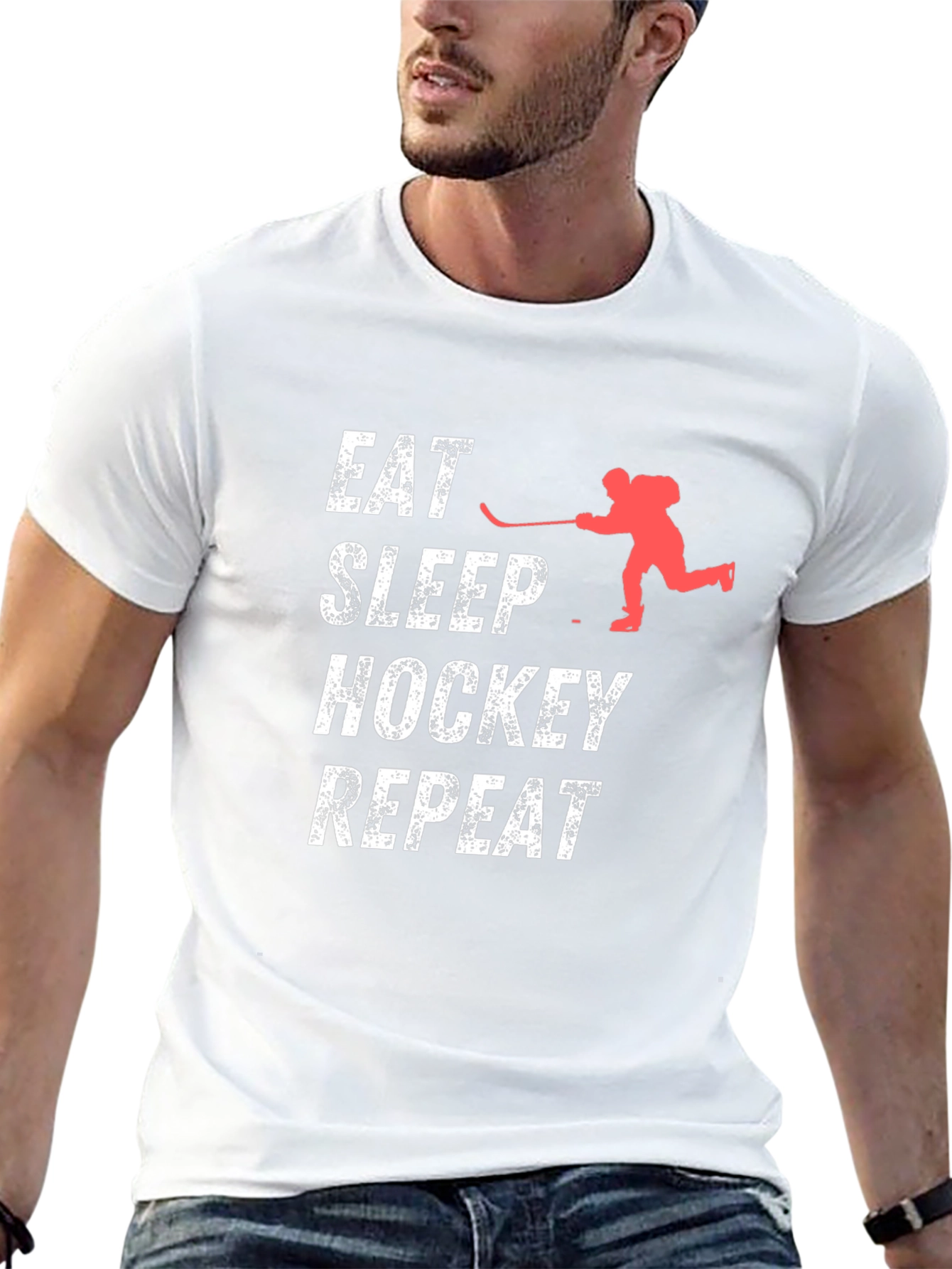 Eat Sleep Hockey Repeat Black T-Shirt