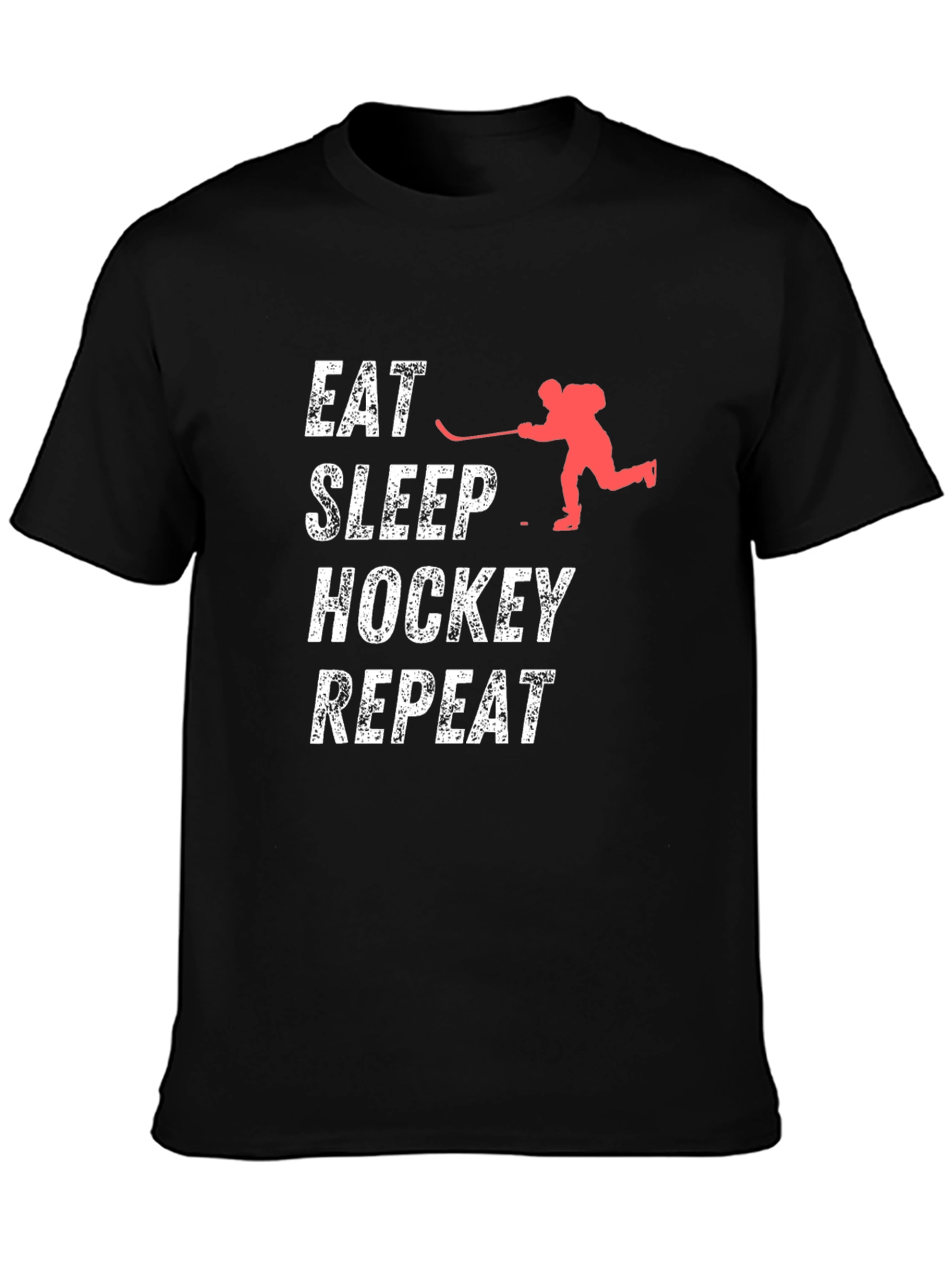 Eat Sleep Hockey Repeat Black T-Shirt