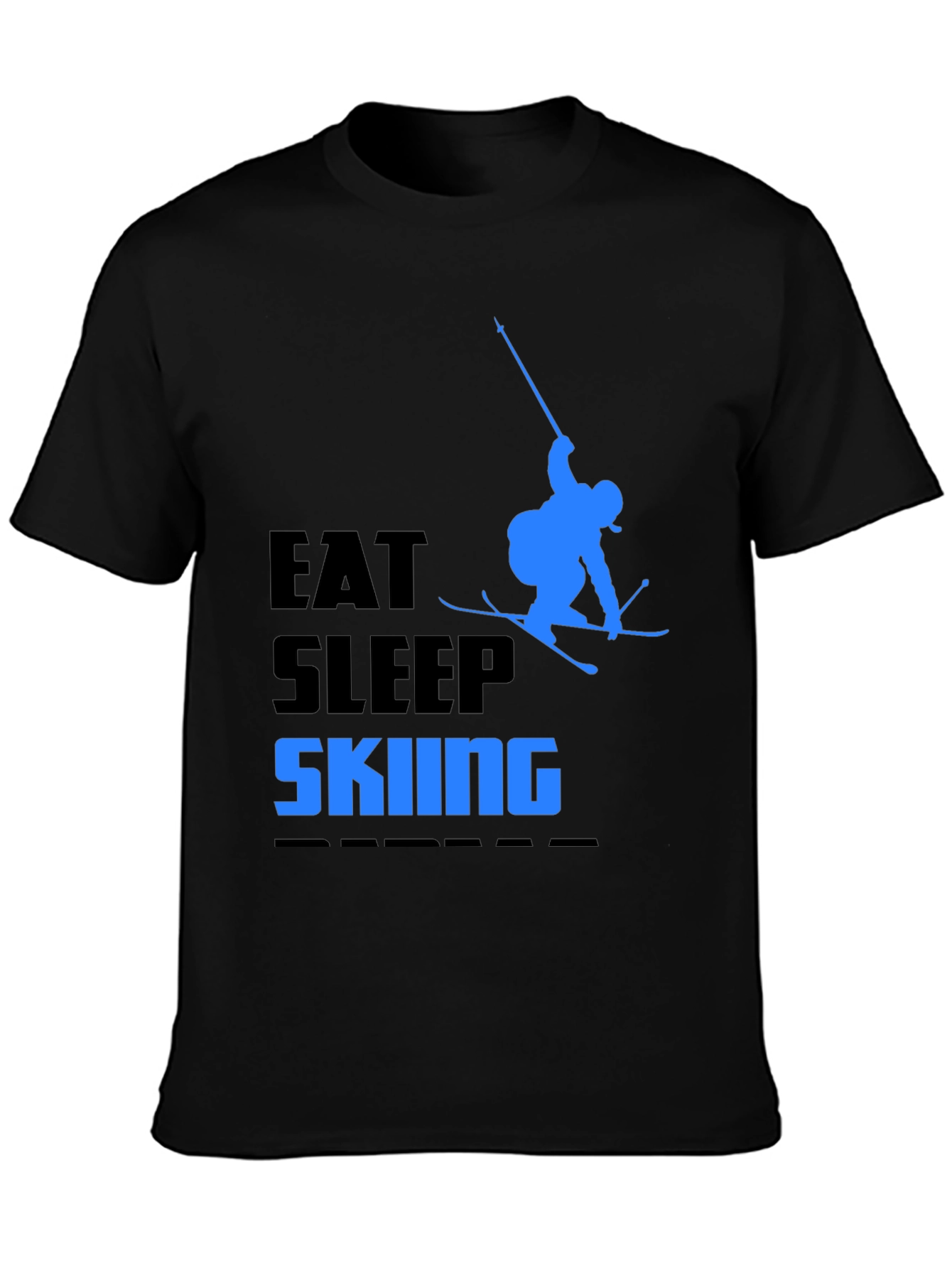 Eat Sleep Skiing Black T-Shirt