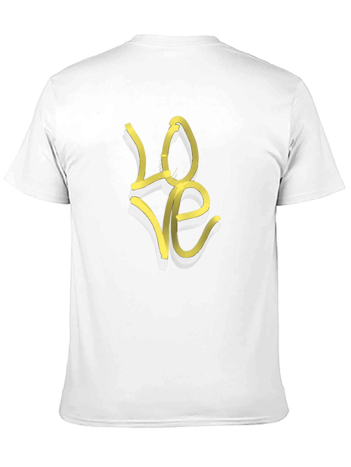 Love T-Shirt - Artistic Yellow & White Graphic