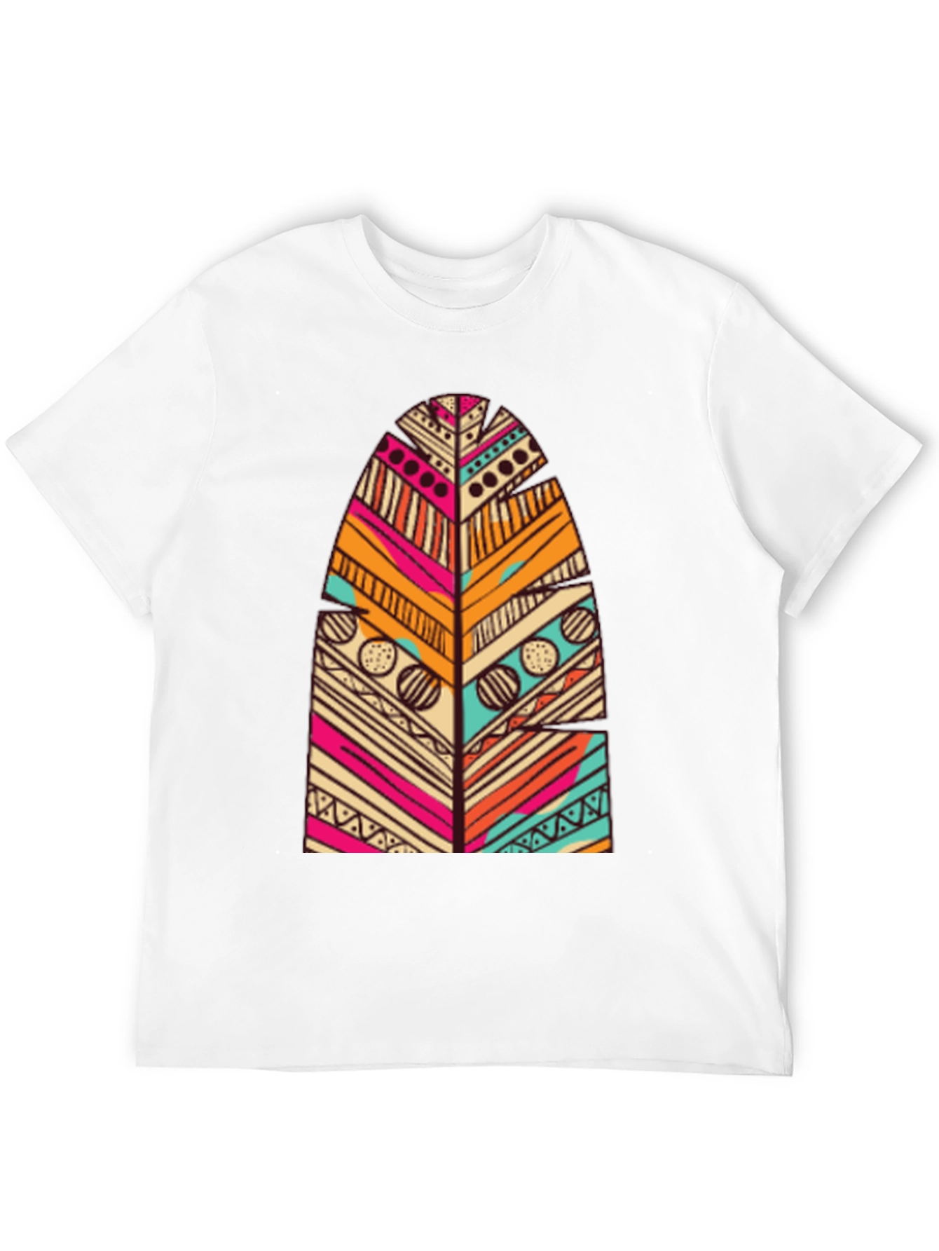 Tribal Feather Print Black T-Shirt