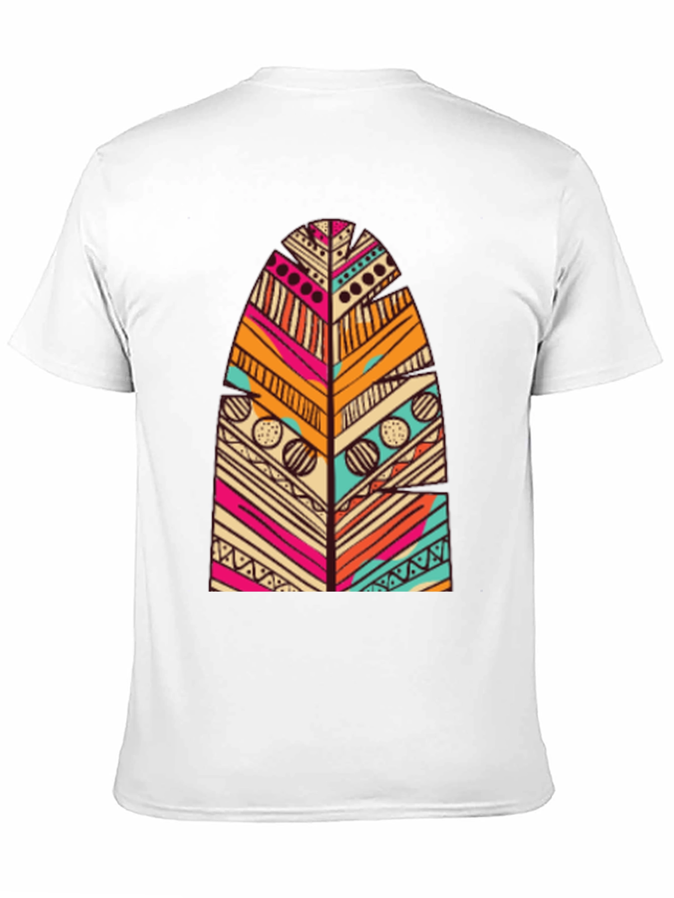 Tribal Feather Print Black T-Shirt