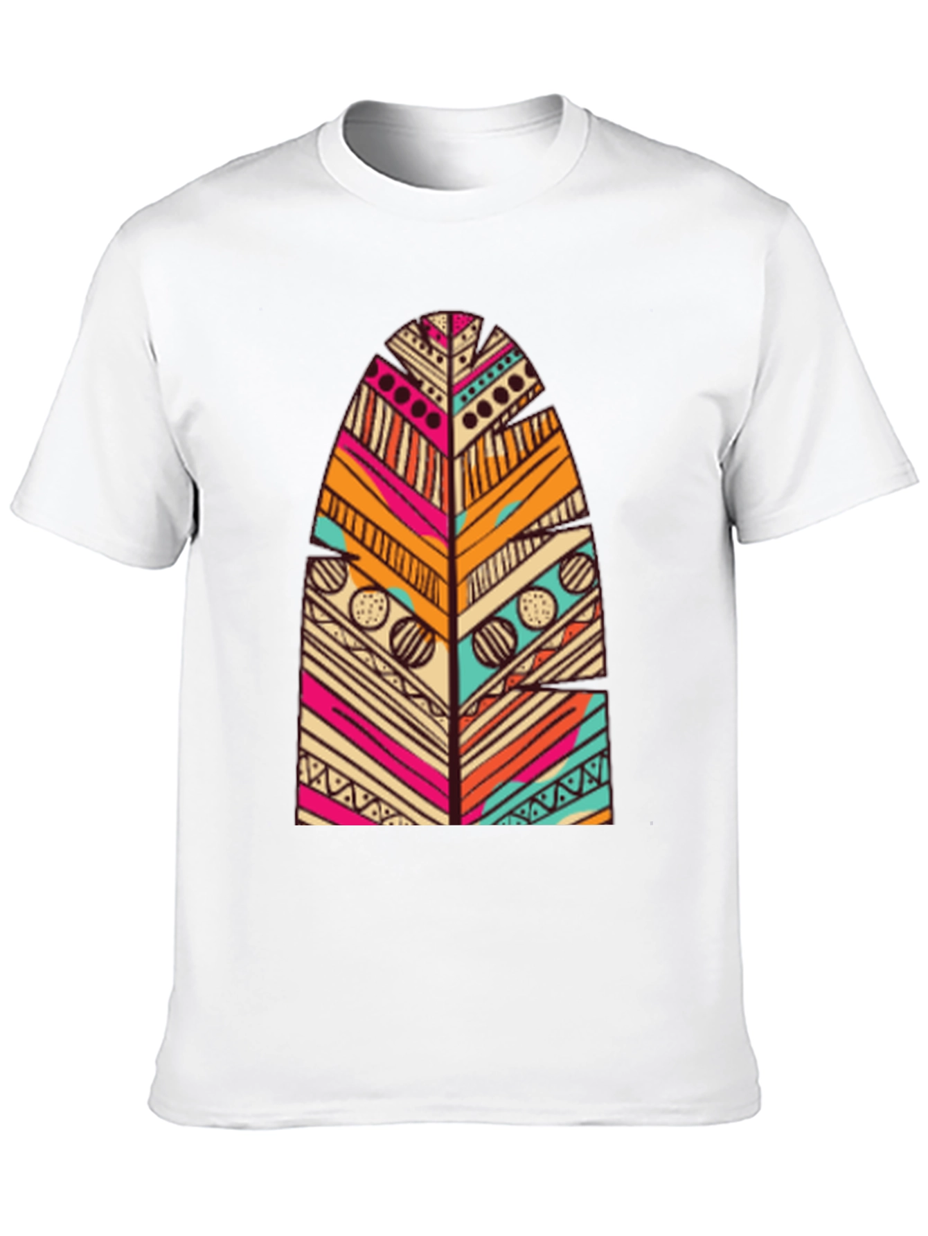 Tribal Feather Print Black T-Shirt