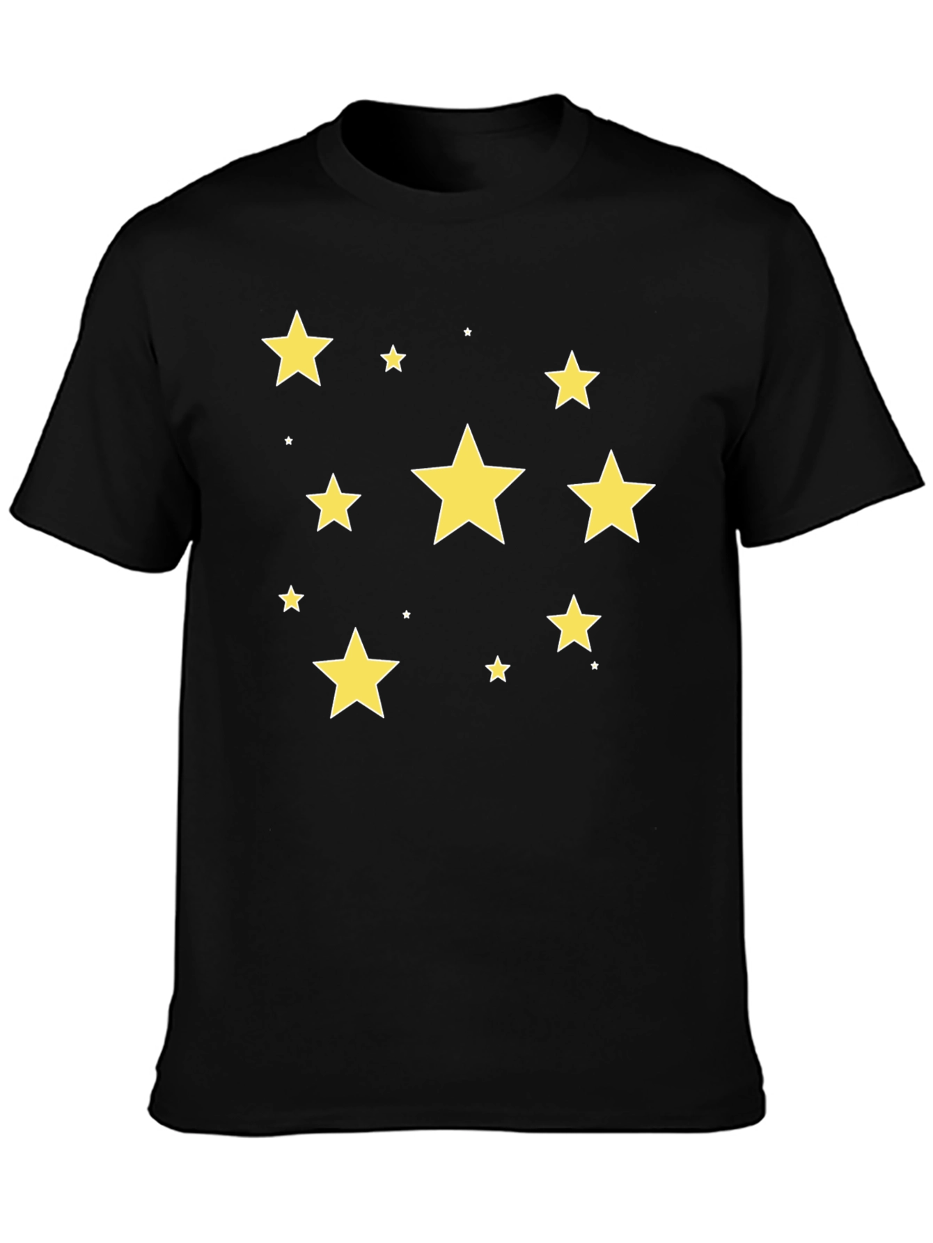 Starry Night T-Shirt - Black Cotton Crew Neck