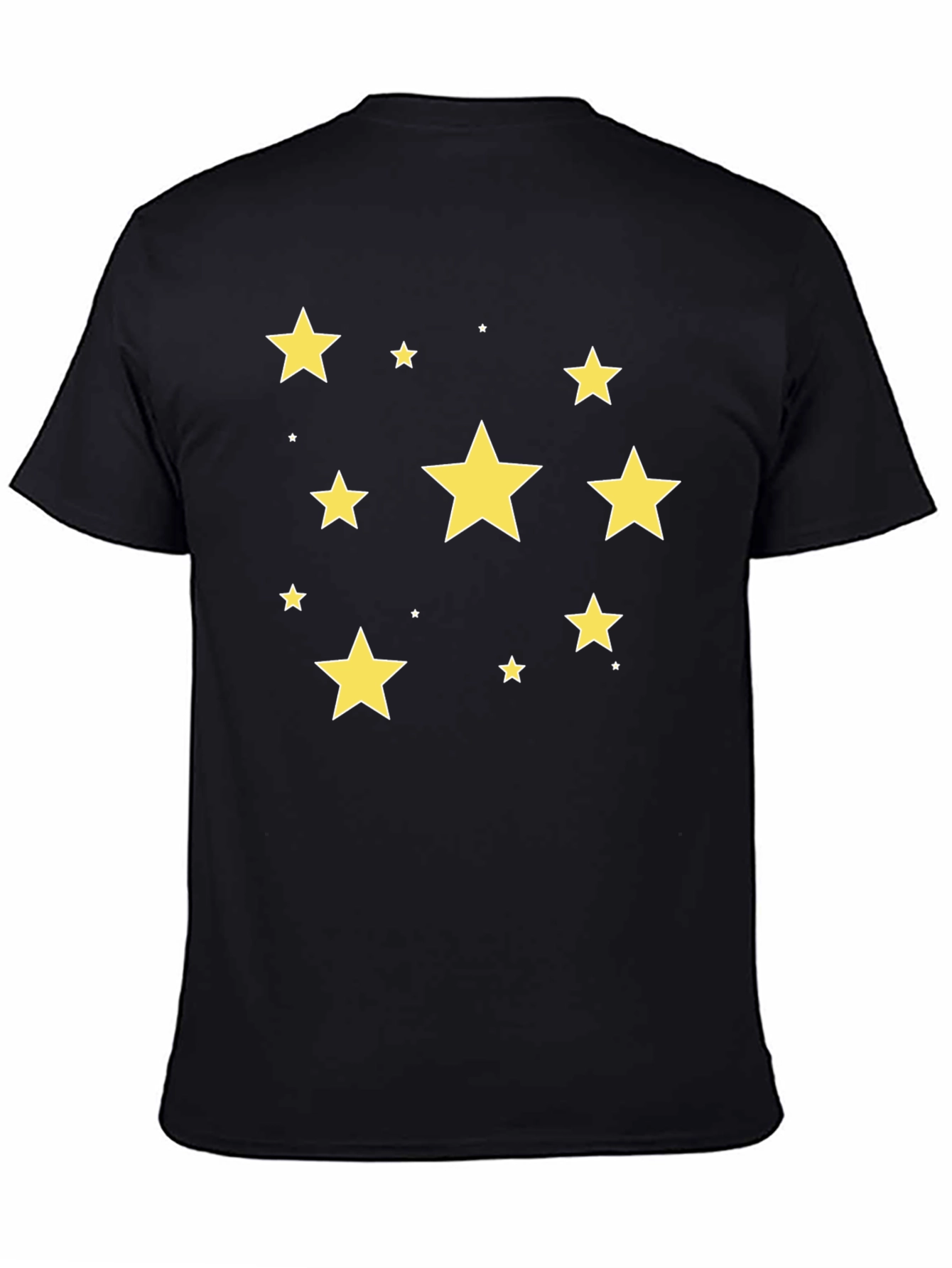 Starry Night T-Shirt - Black Cotton Crew Neck