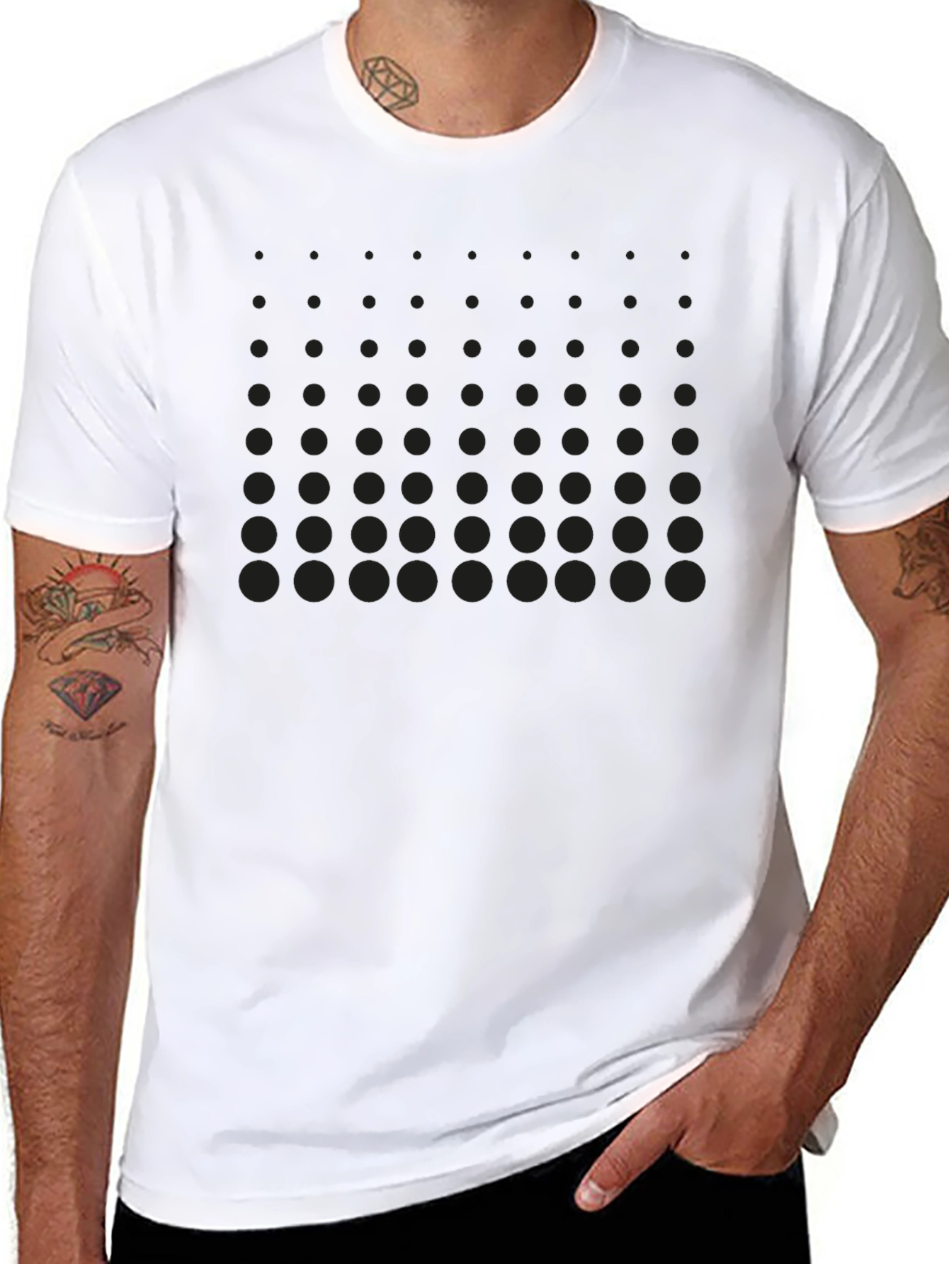 Modern Black Dot Pattern Tee