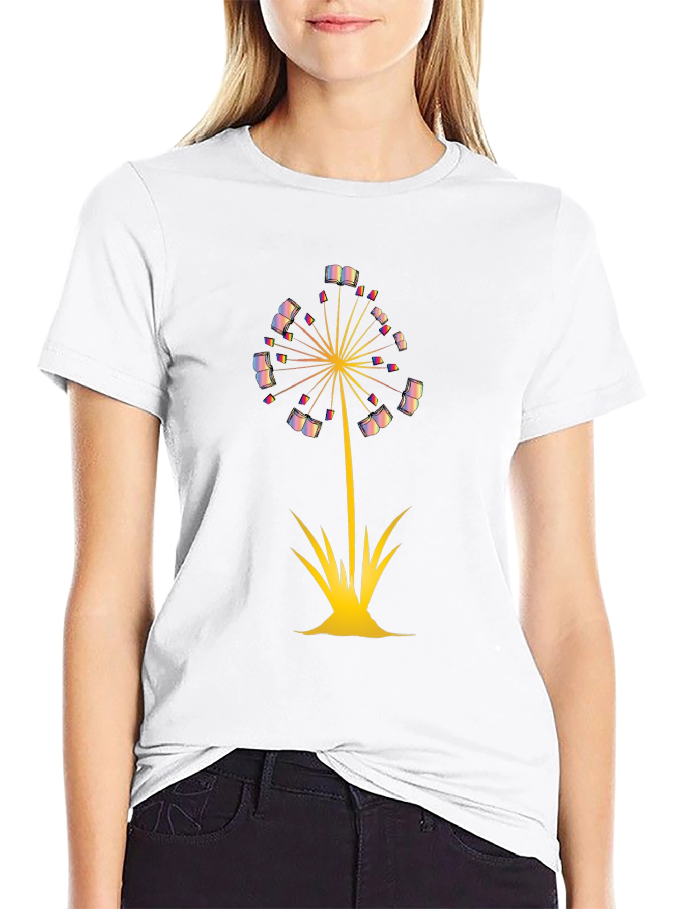 Dandelion Book T-Shirt - Literary Fashion for Readers