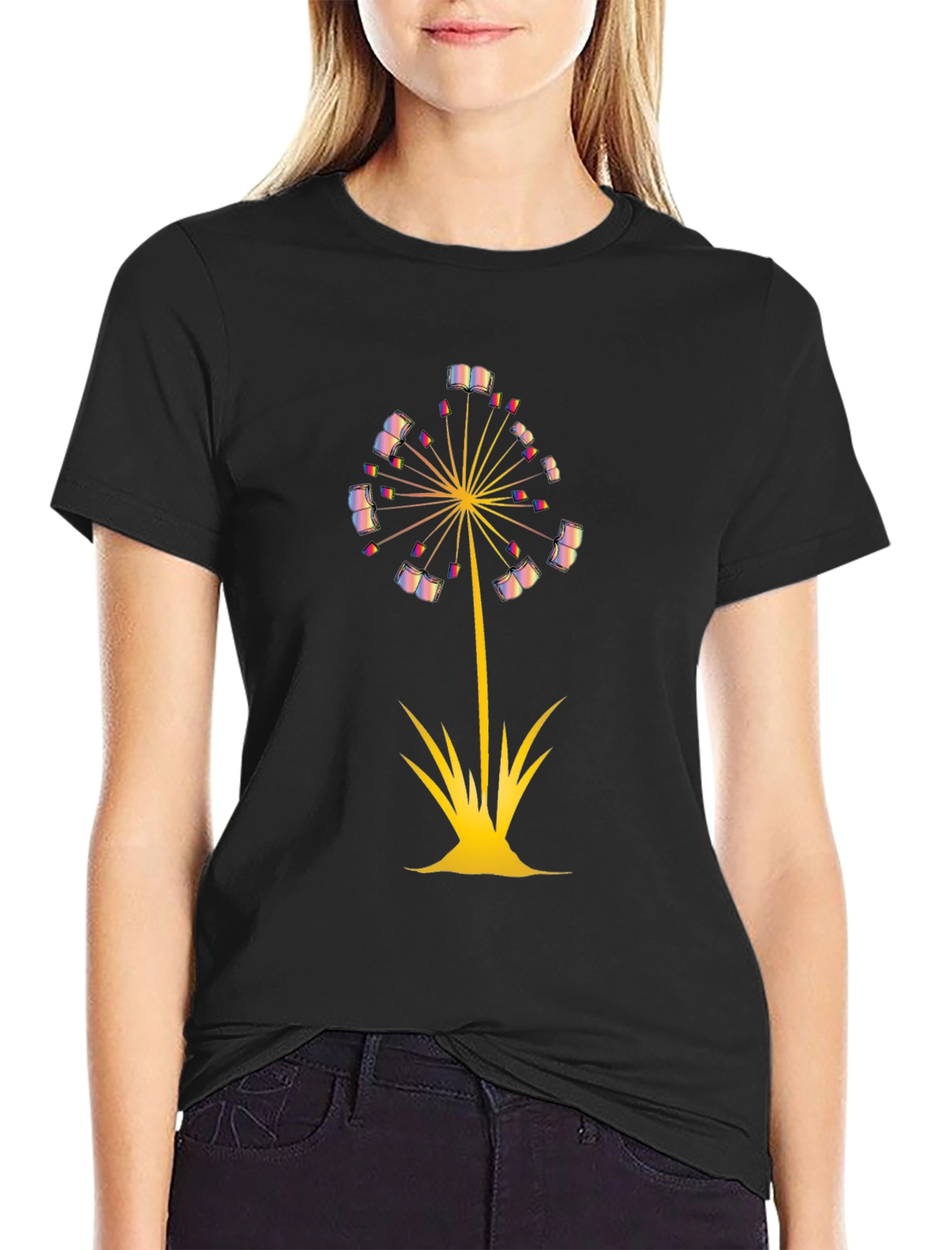 Dandelion Book T-Shirt - Literary Fashion for Readers