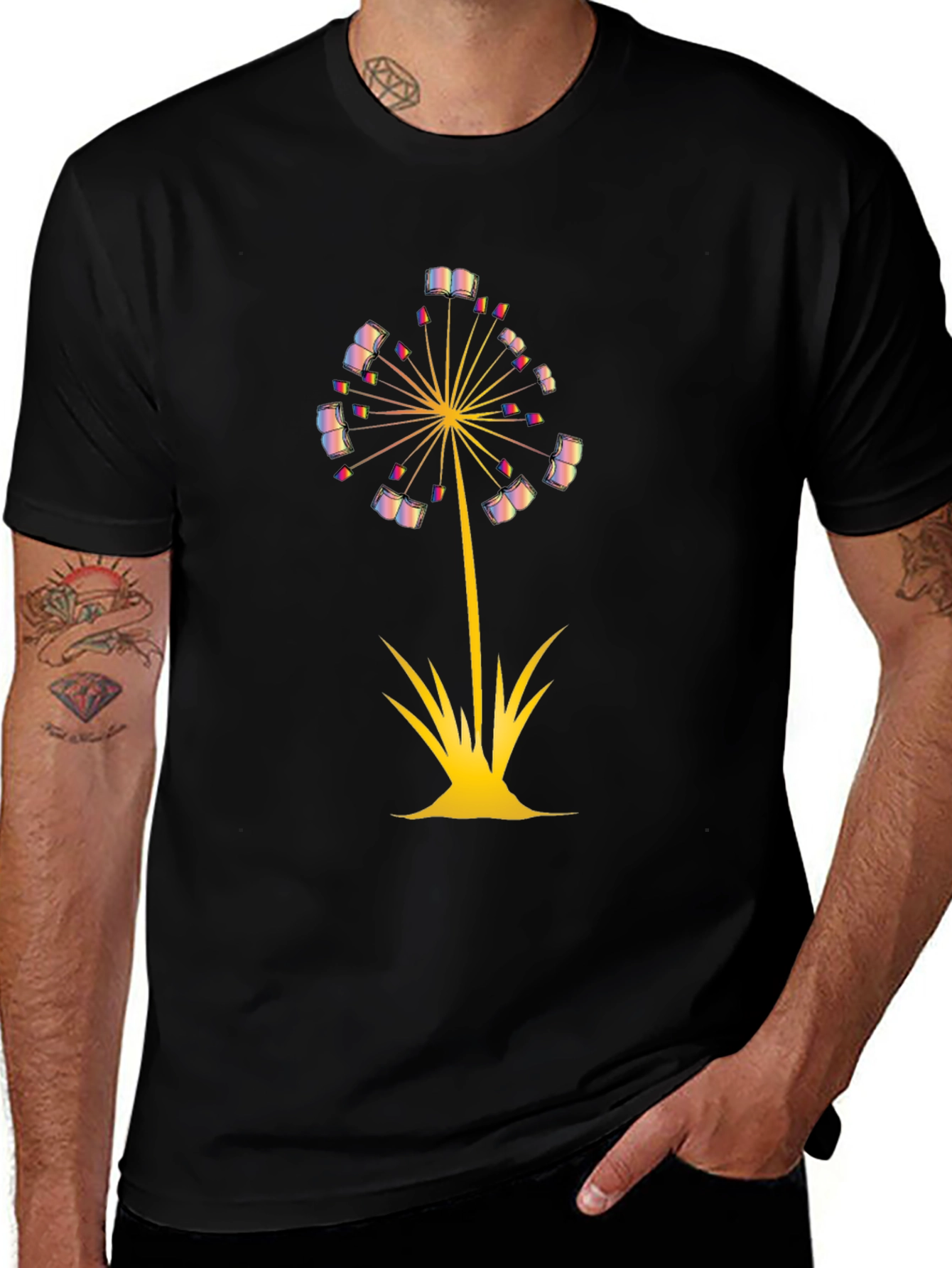 Dandelion Book T-Shirt - Literary Fashion for Readers