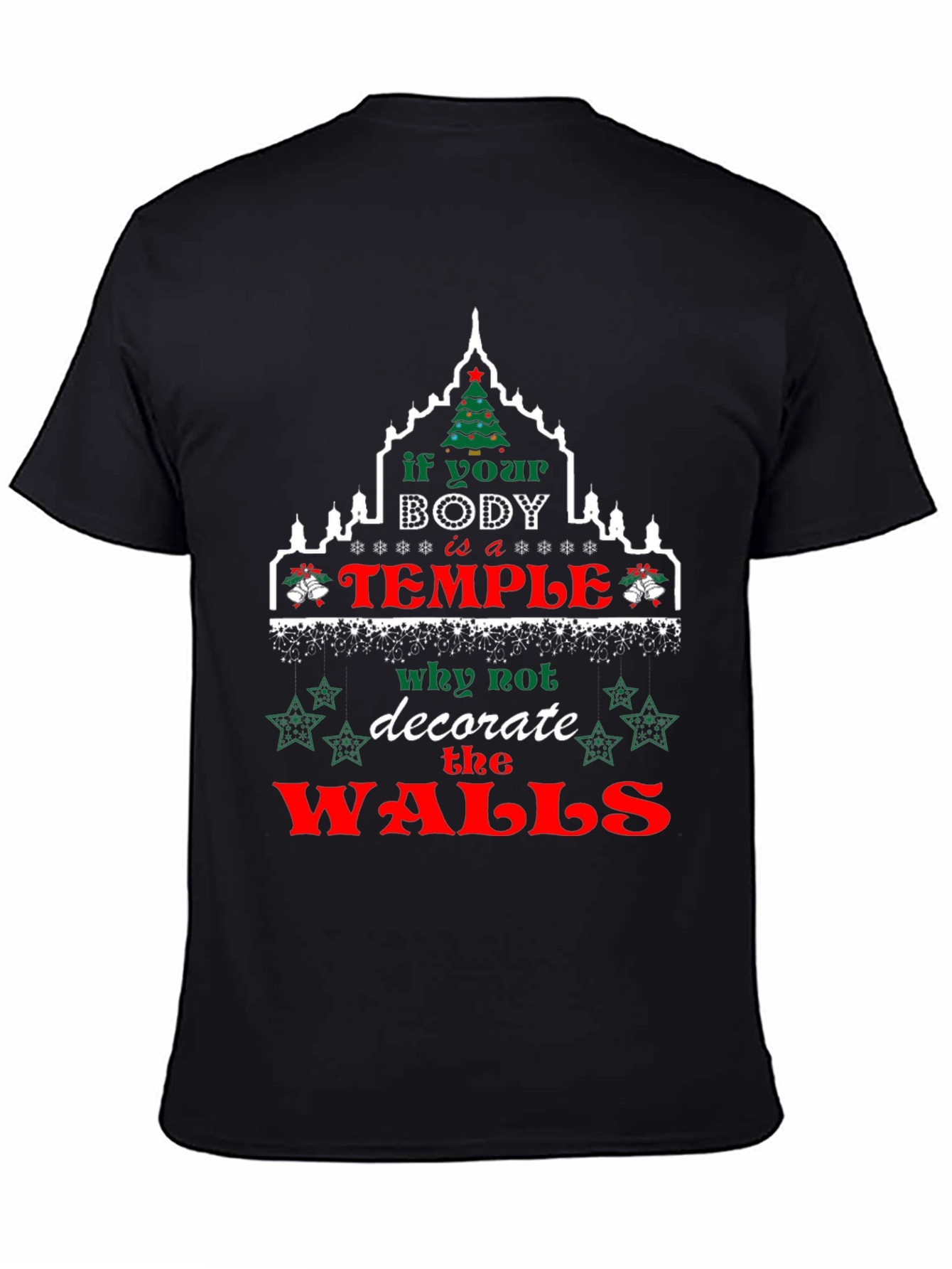 Funny Christmas Body Temple Graphic Tee