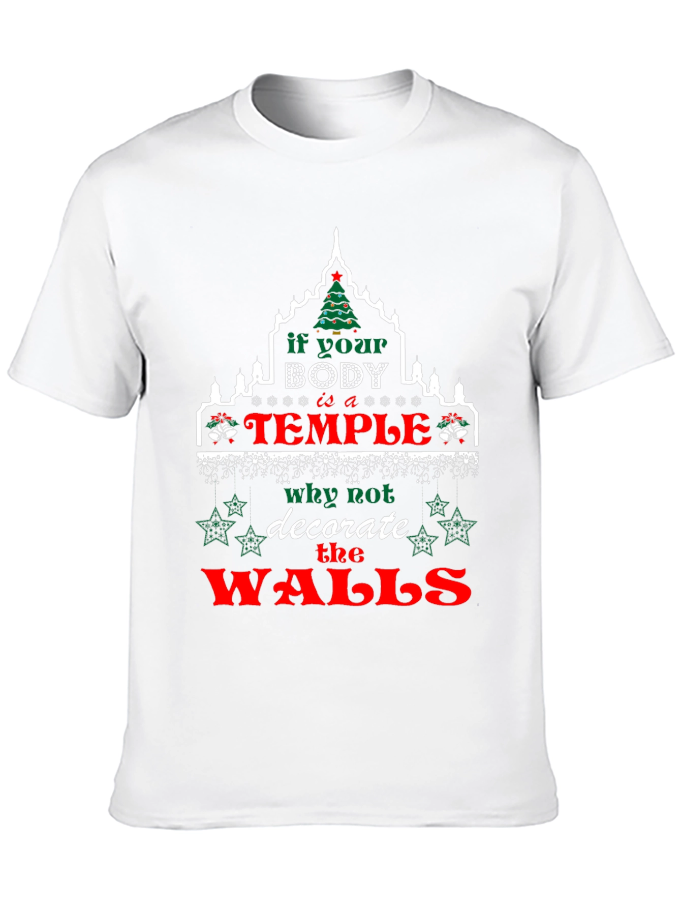 Funny Christmas Body Temple Graphic Tee