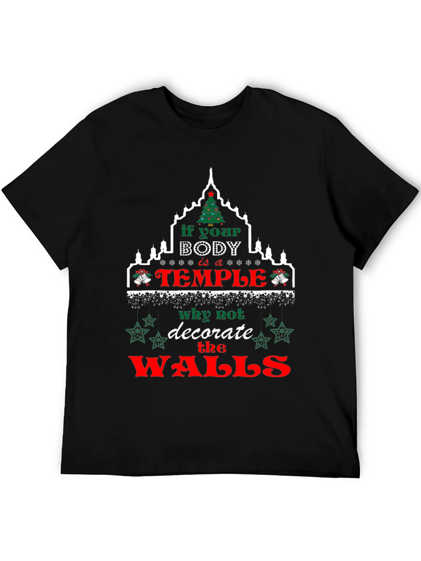Funny Christmas Body Temple Graphic Tee