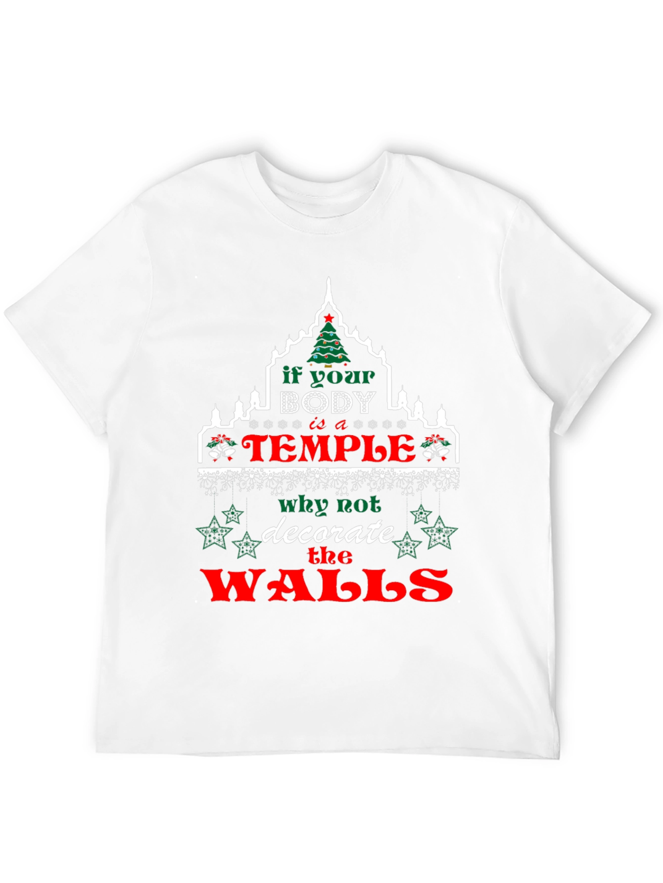 Funny Christmas Body Temple Graphic Tee