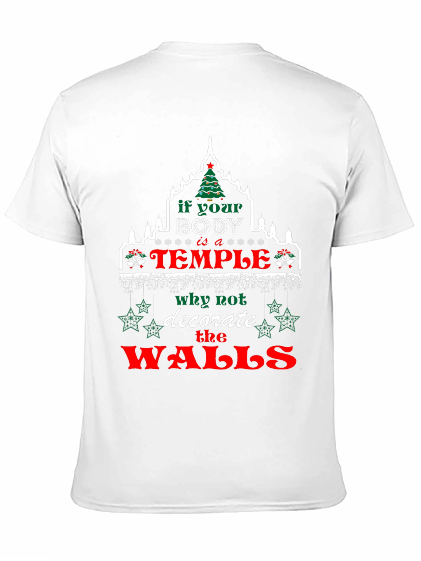 Funny Christmas Body Temple Graphic Tee