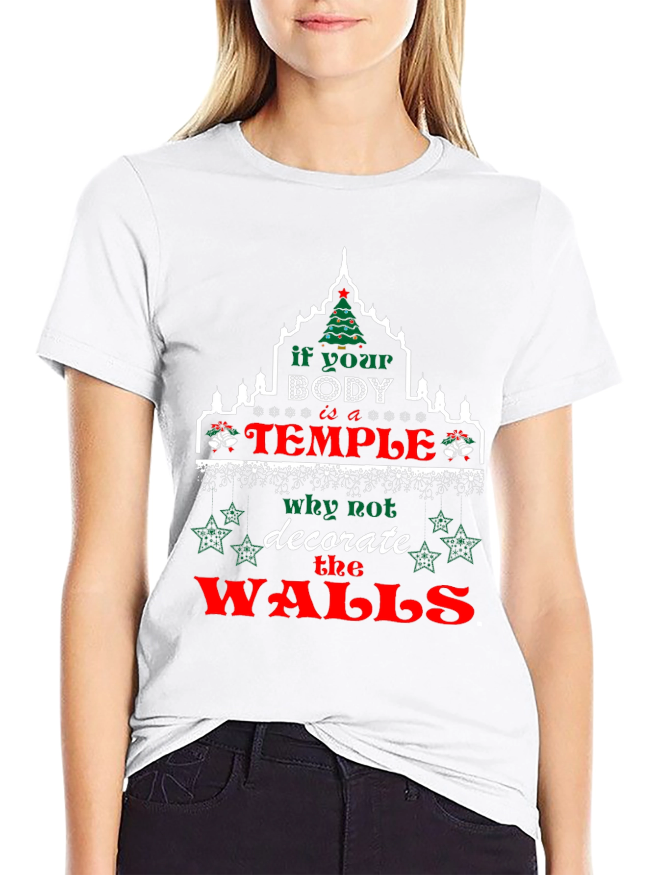 Funny Christmas Body Temple Graphic Tee