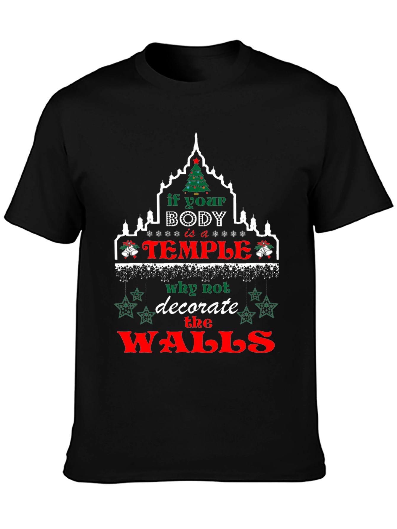 Funny Christmas Body Temple Graphic Tee