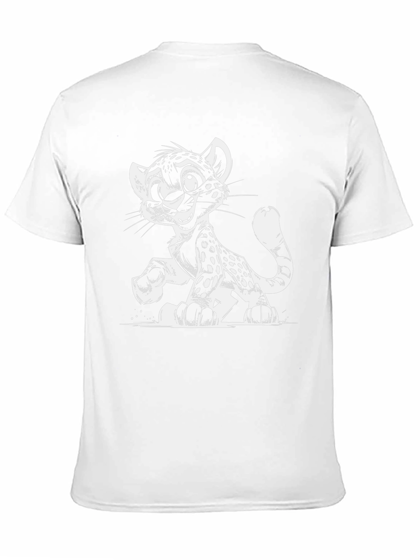 Cartoon Cheetah Graphic T-Shirt