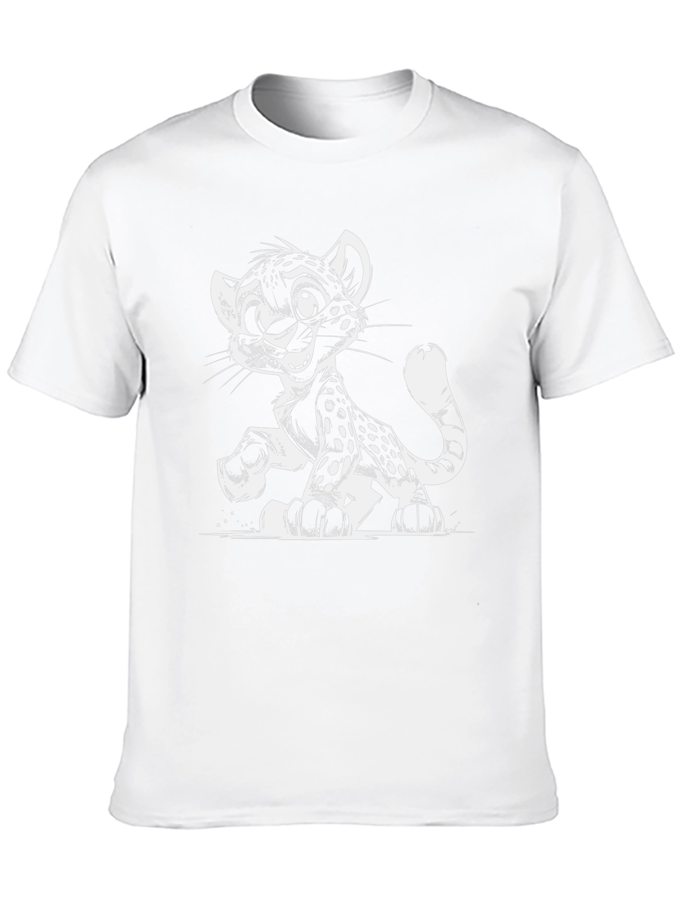 Cartoon Cheetah Graphic T-Shirt