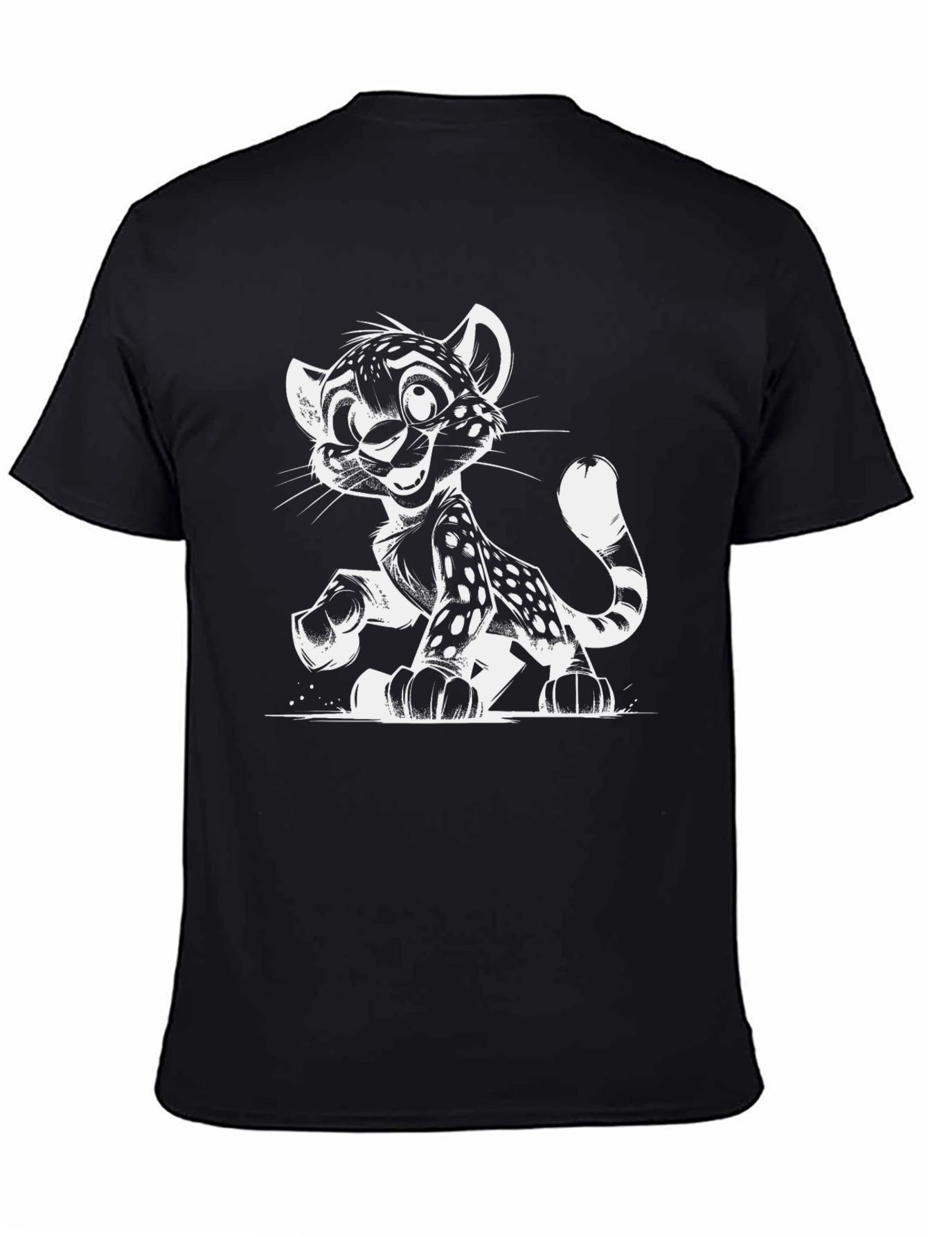 Cartoon Cheetah Graphic T-Shirt