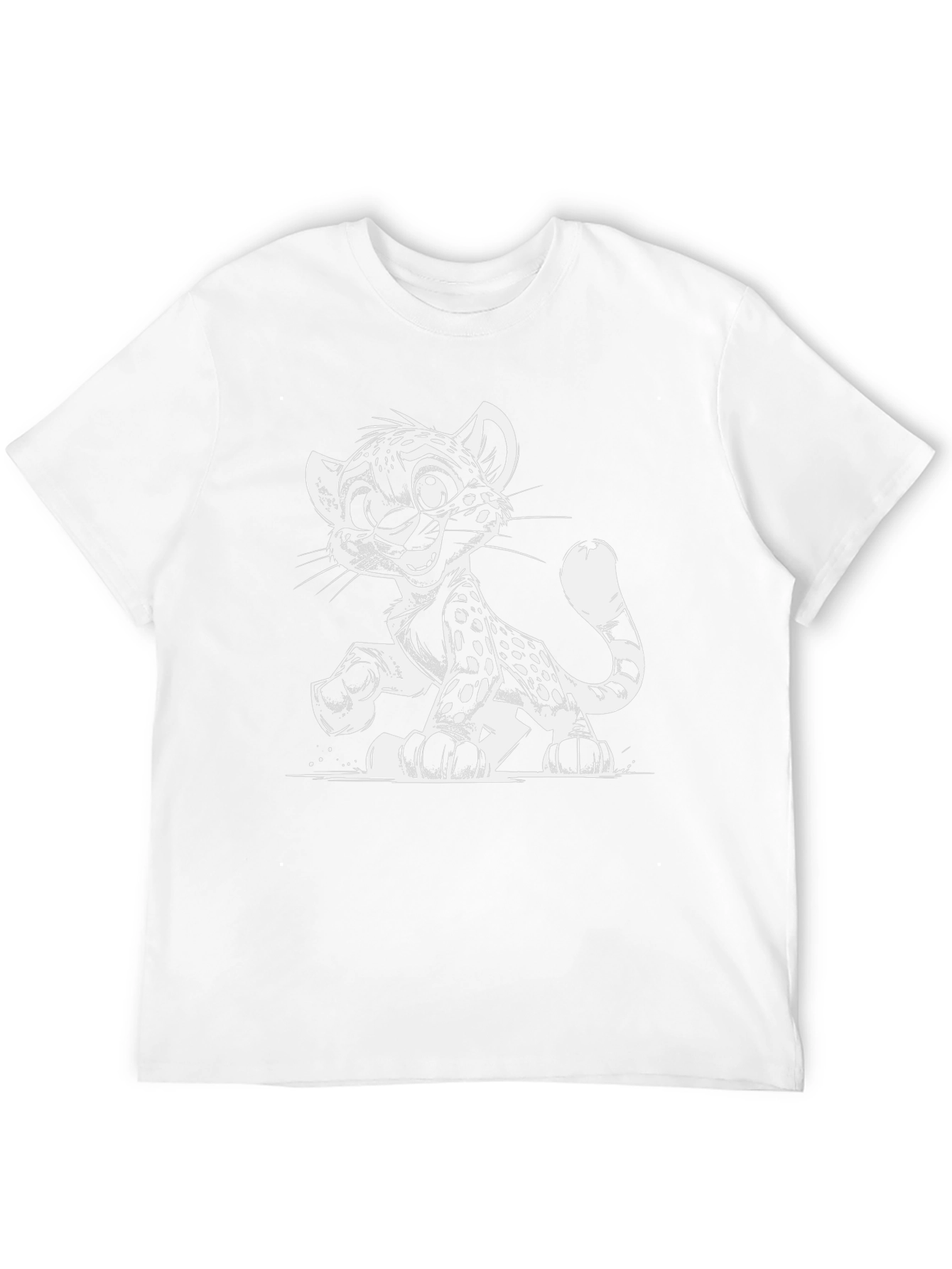 Cartoon Cheetah Graphic T-Shirt