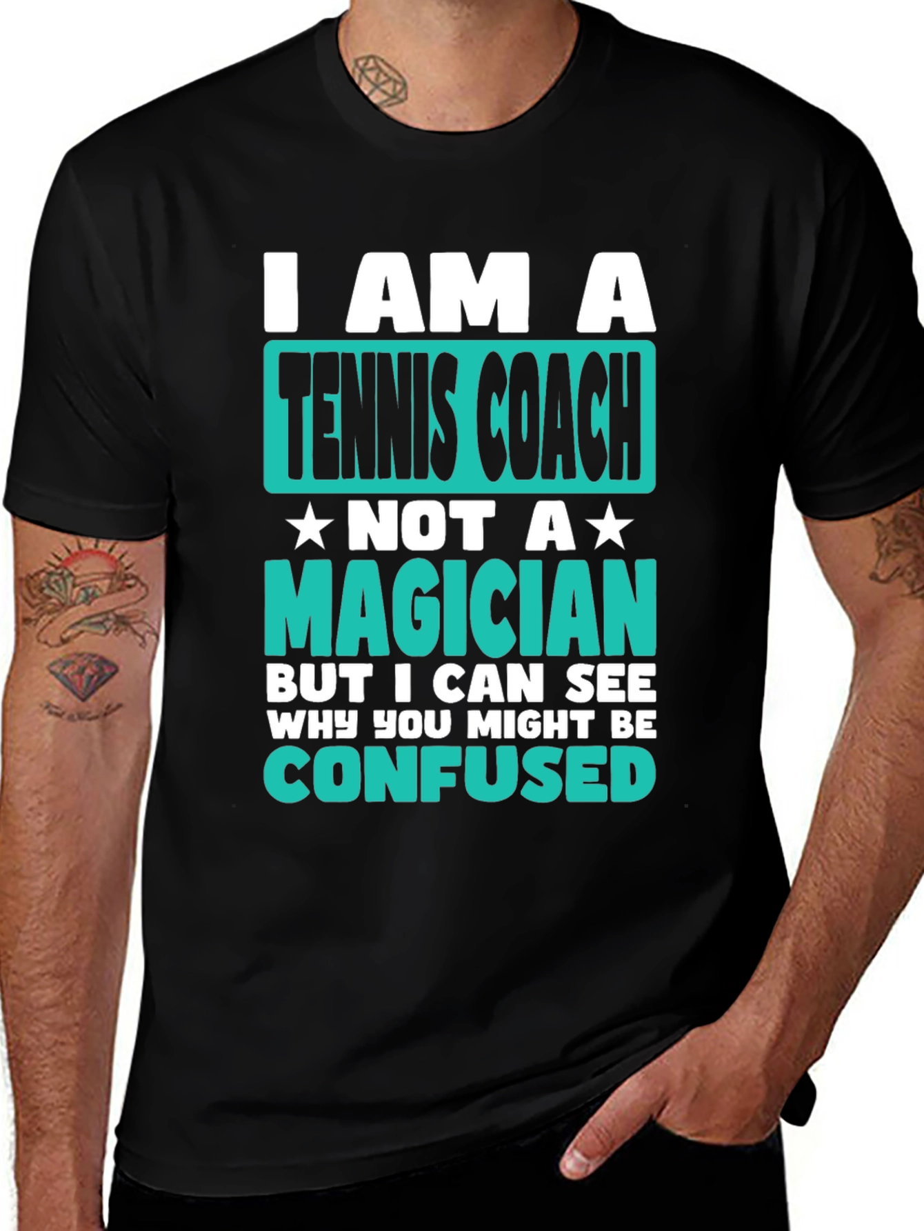 Tennis Coach T-Shirt - Not a Magician Funny Tee