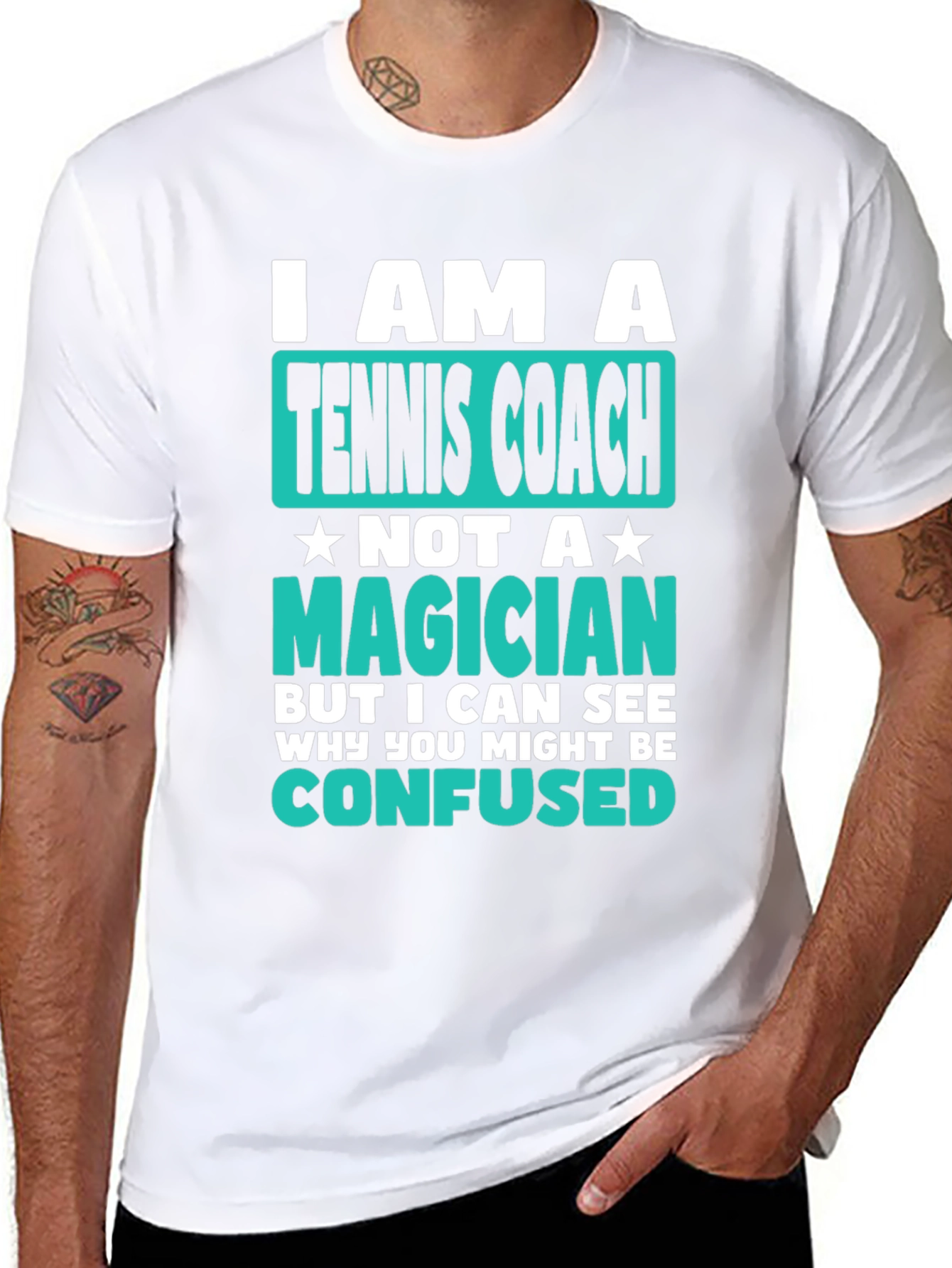 Tennis Coach T-Shirt - Not a Magician Funny Tee