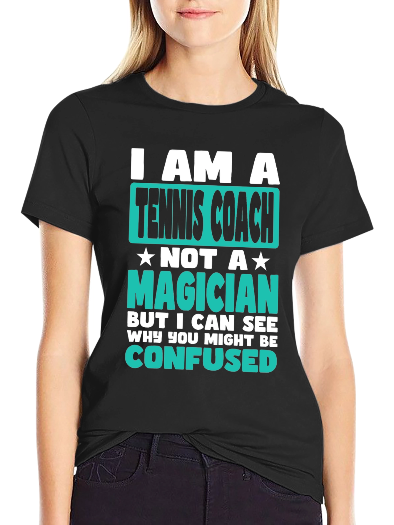 Tennis Coach T-Shirt - Not a Magician Funny Tee