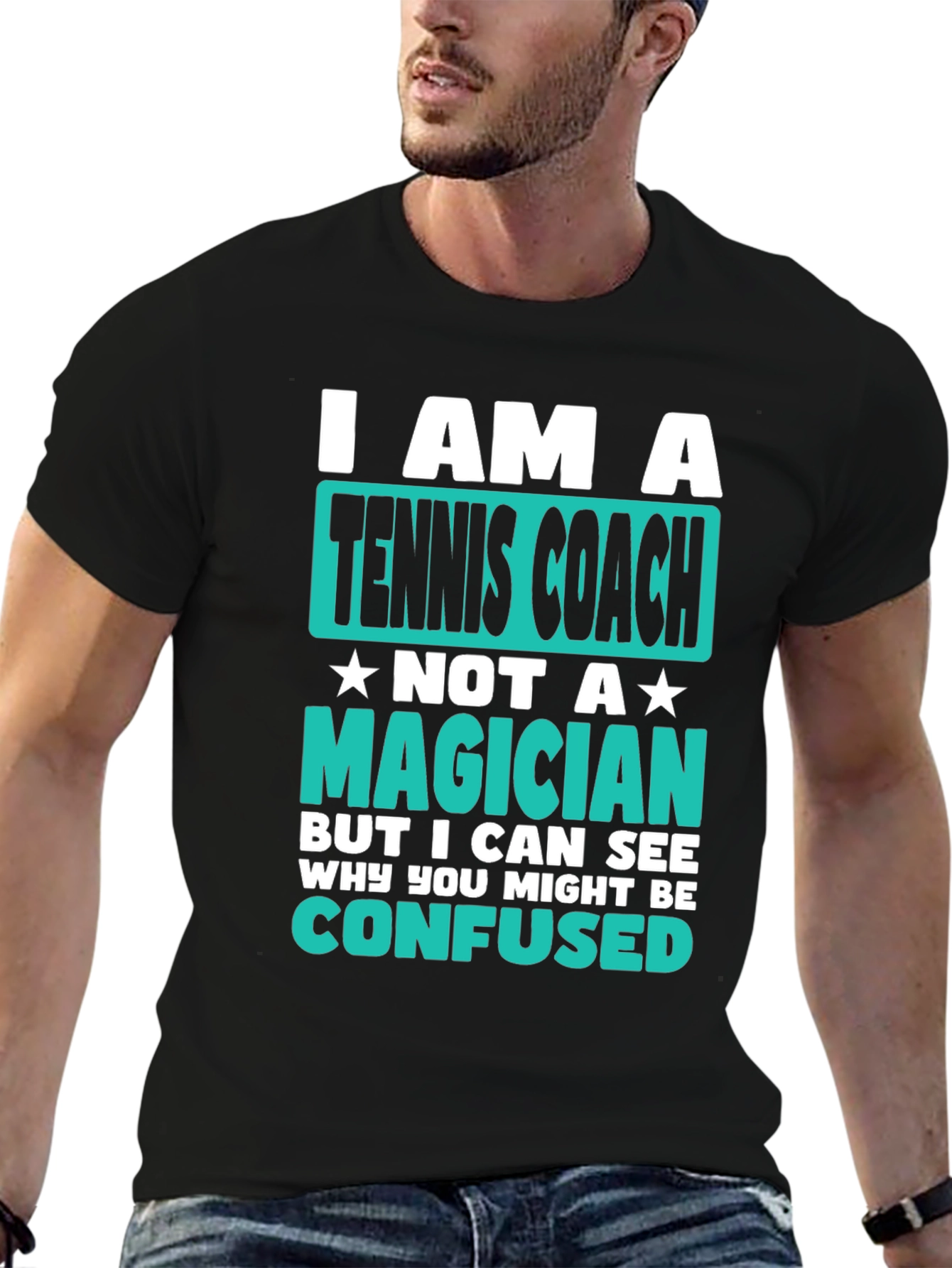Tennis Coach T-Shirt - Not a Magician Funny Tee