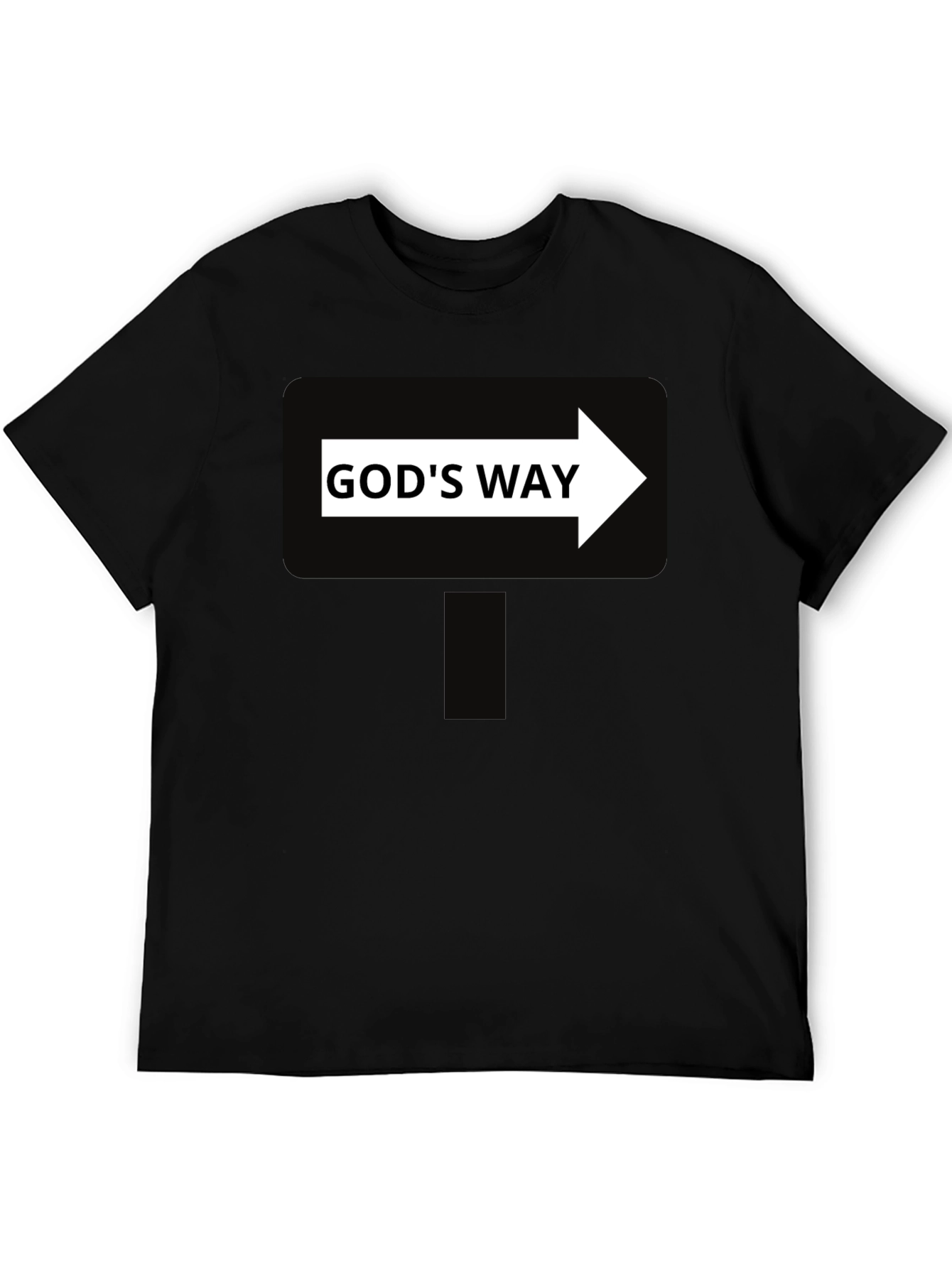 Gods Way Sign Black T-Shirt