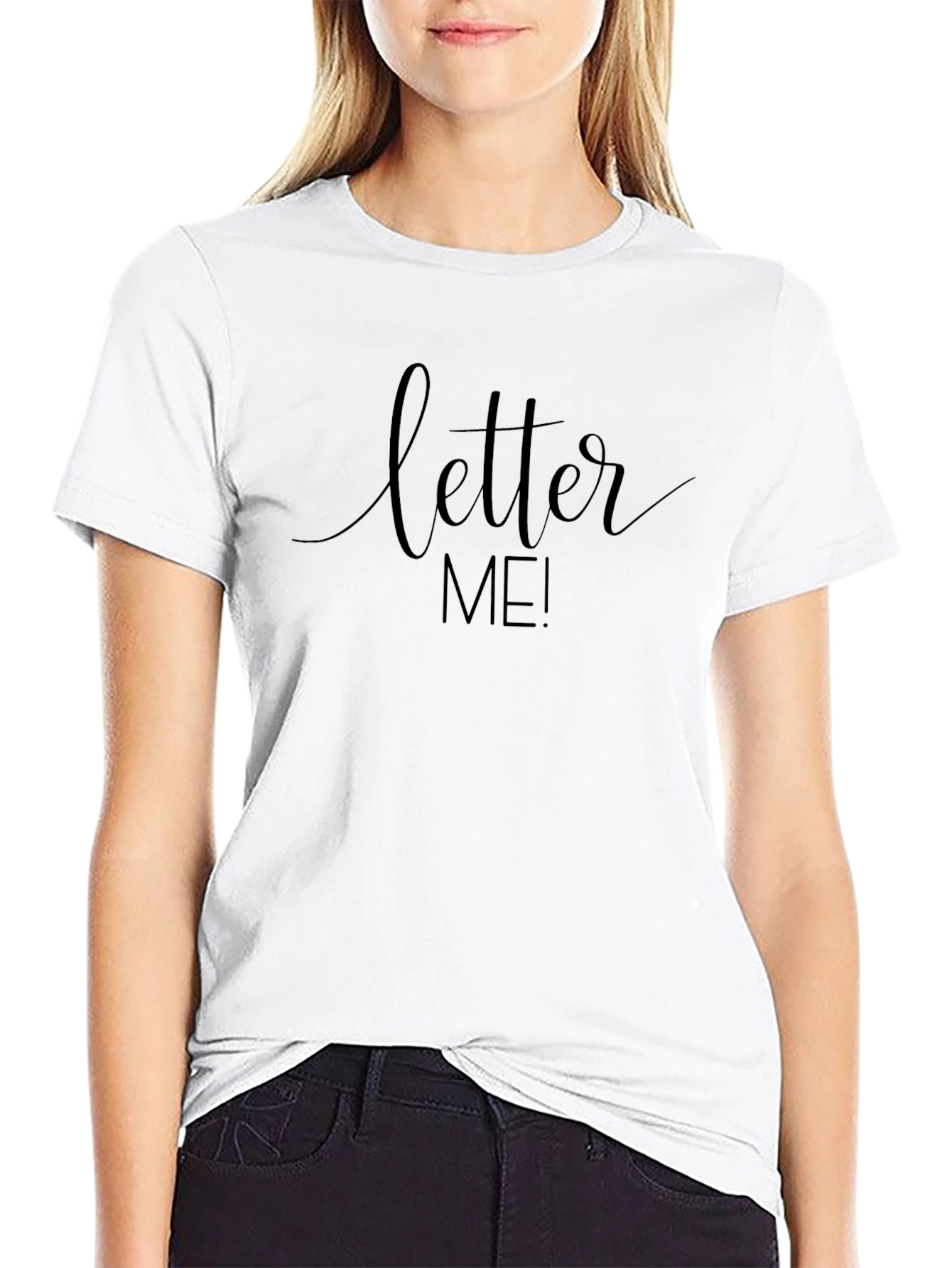 Letter Me! Black Graphic Tee