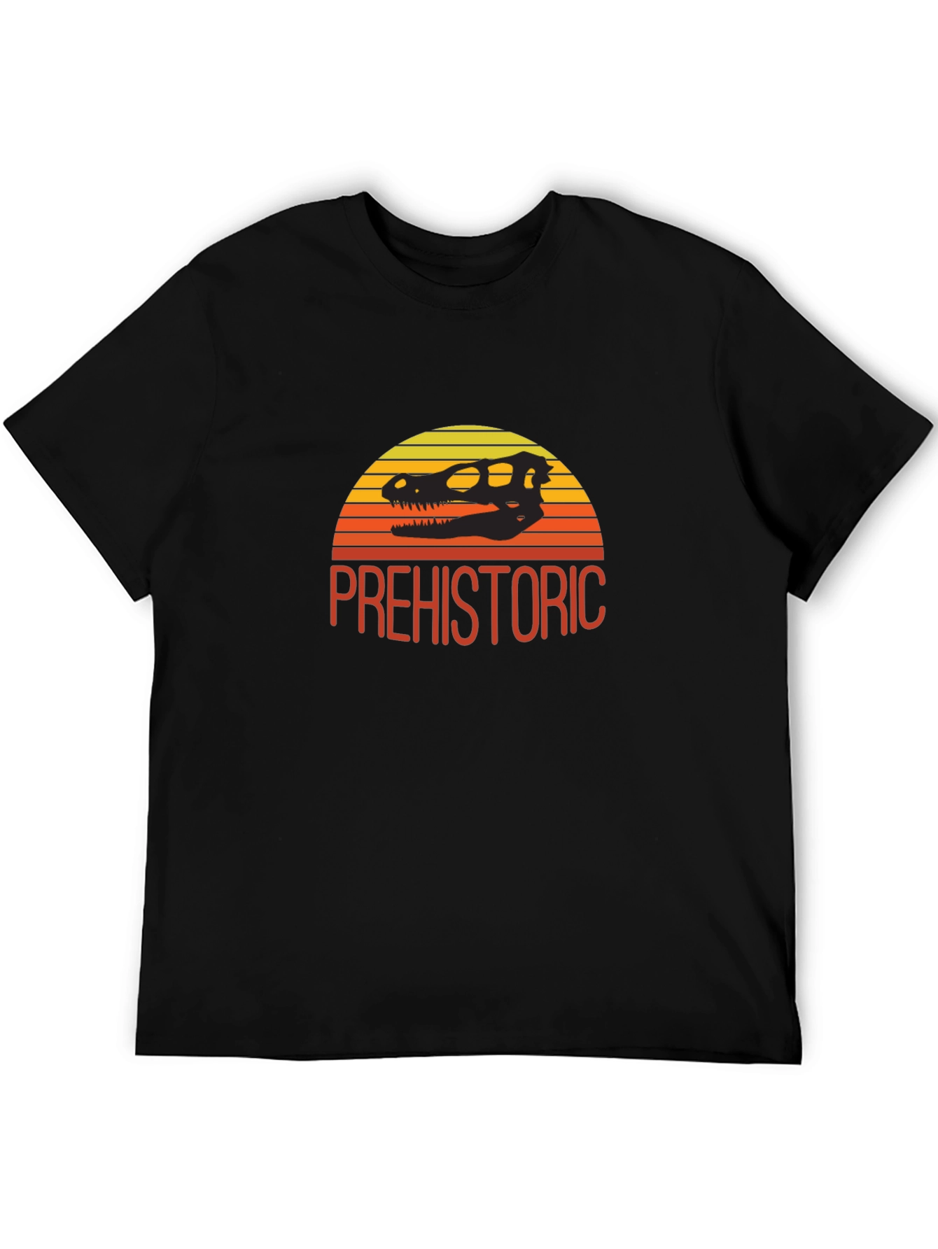 Prehistoric Dinosaur Skull Sunset T-Shirt