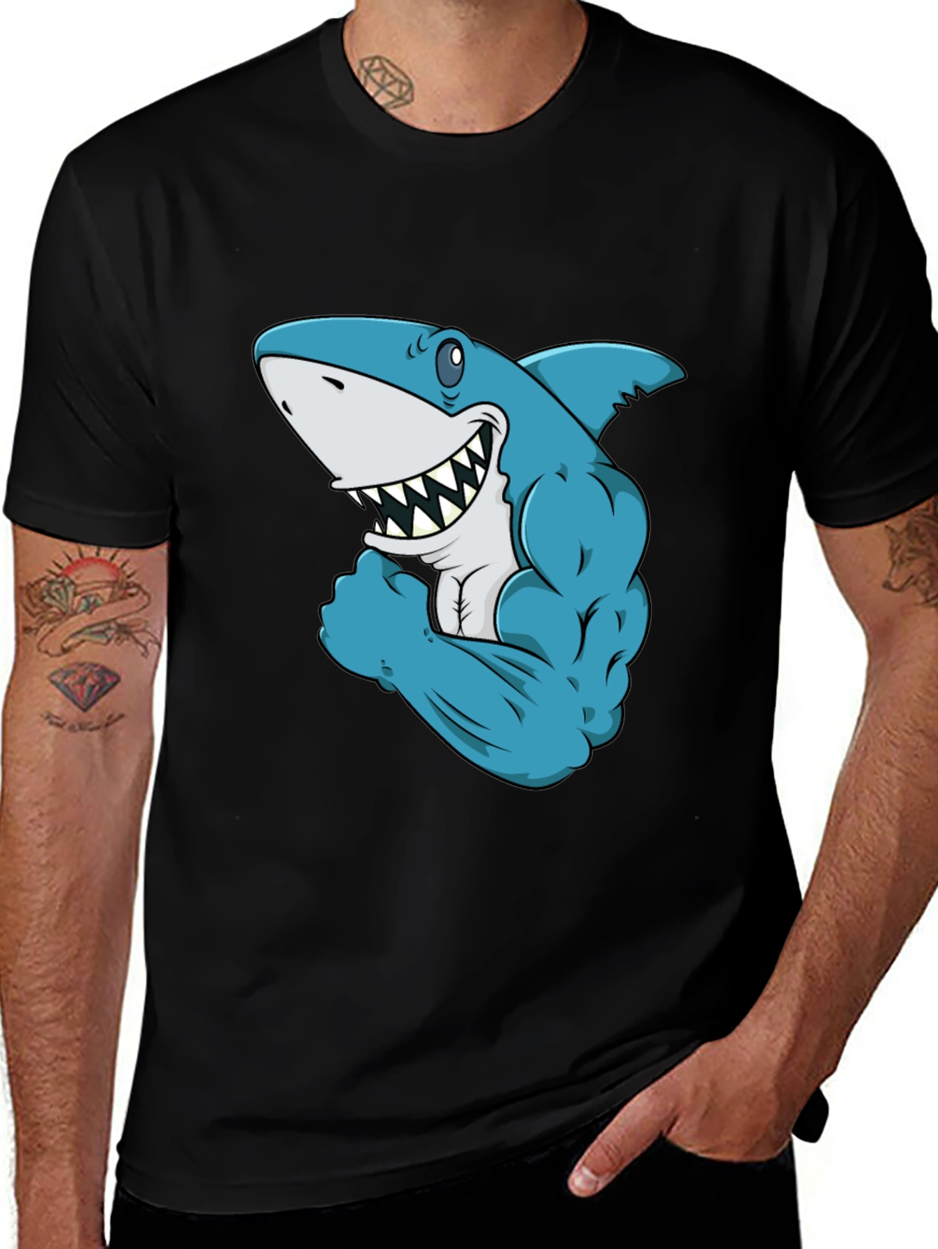 Shark Muscle T-Shirt - Black