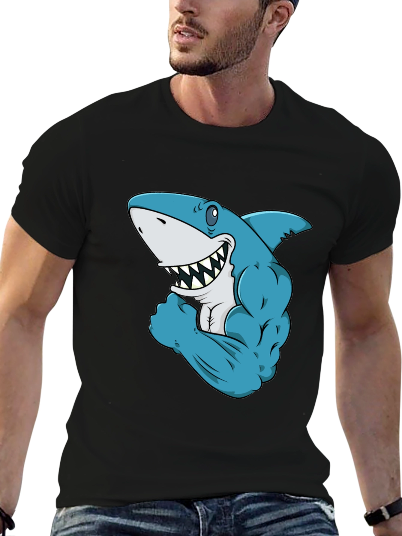 Shark Muscle T-Shirt - Black