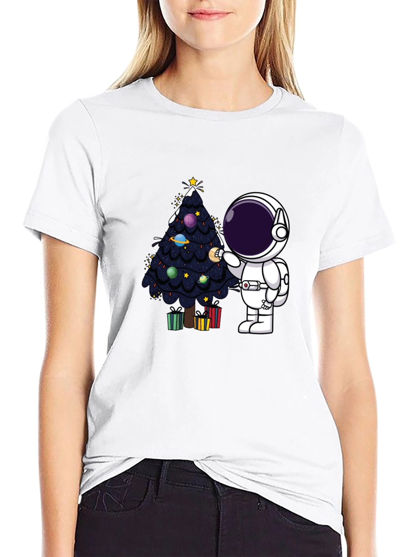 Astronaut Christmas Tree T-Shirt