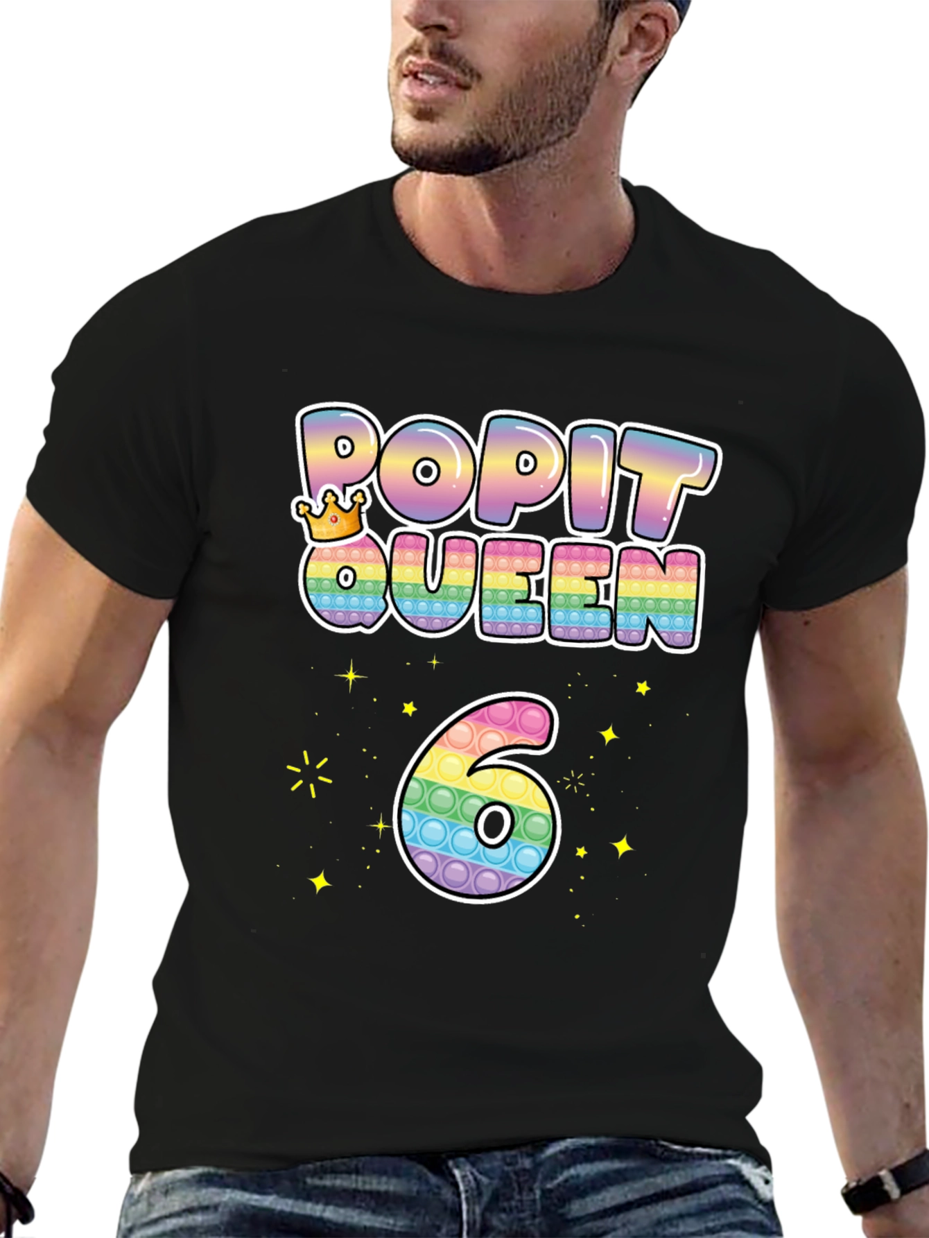 Pop It Queen 6th Birthday T-Shirt