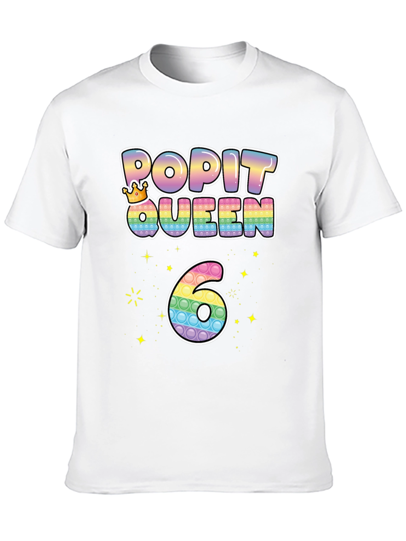Pop It Queen 6th Birthday T-Shirt