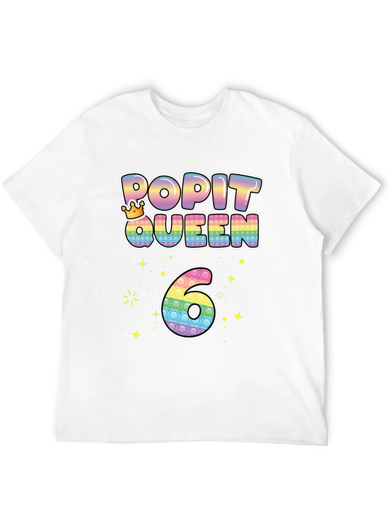 Pop It Queen 6th Birthday T-Shirt