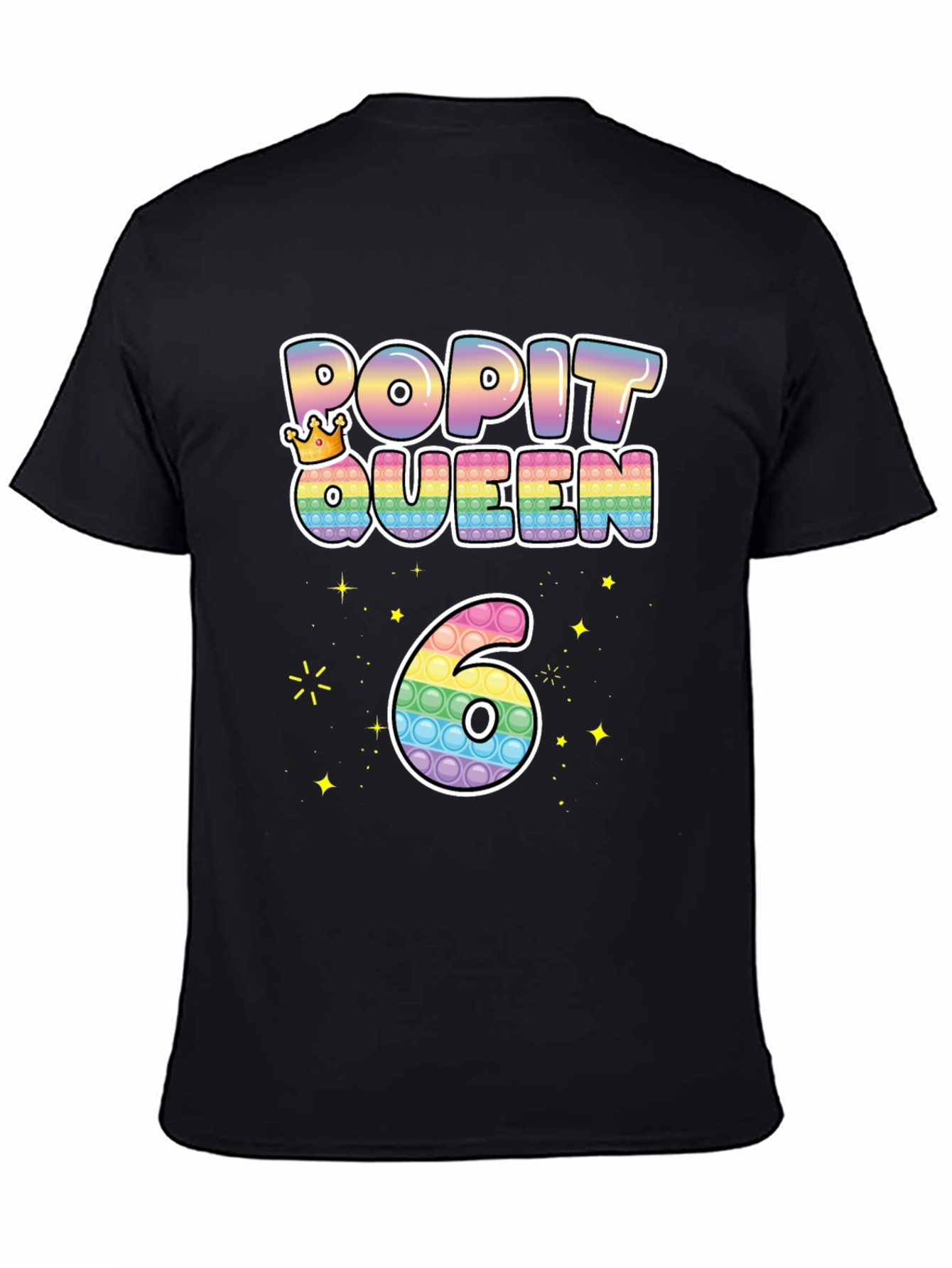 Pop It Queen 6th Birthday T-Shirt