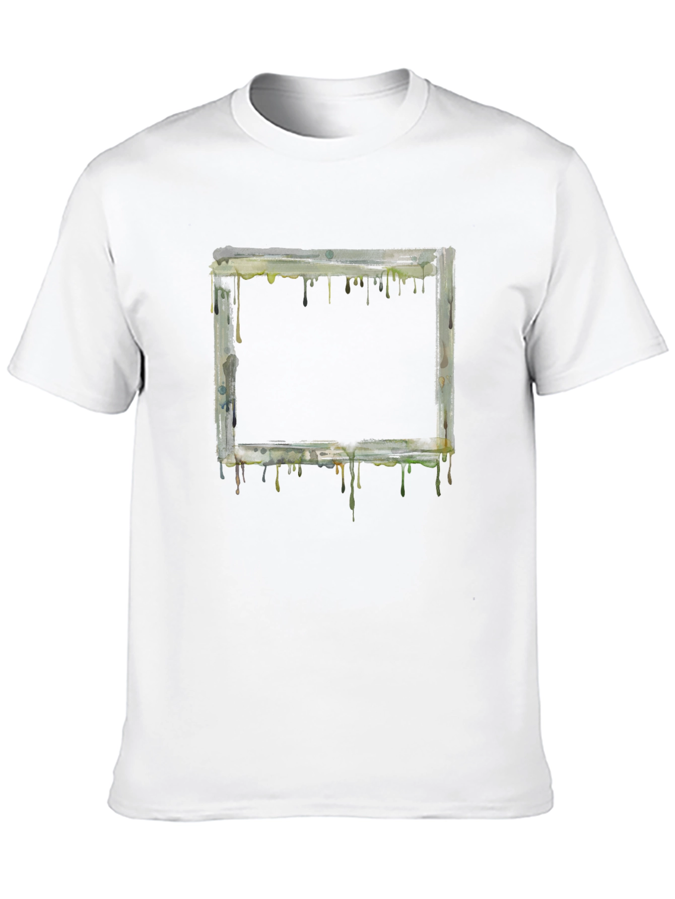 Dripping Frame Graphic Tee - Modern Art Shirt